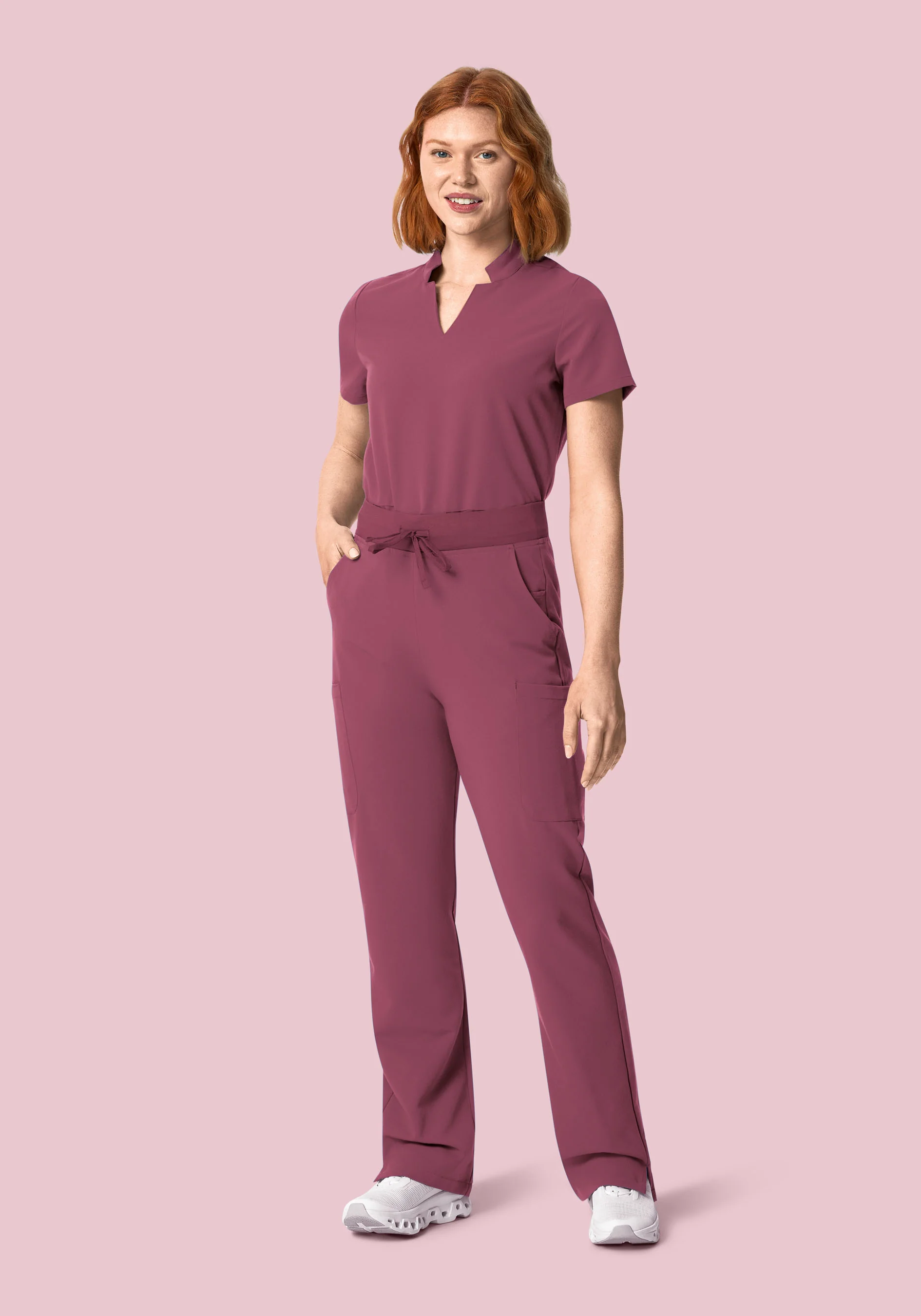 11 Pocket High Waisted Cargos Deep Mauve - Image 2