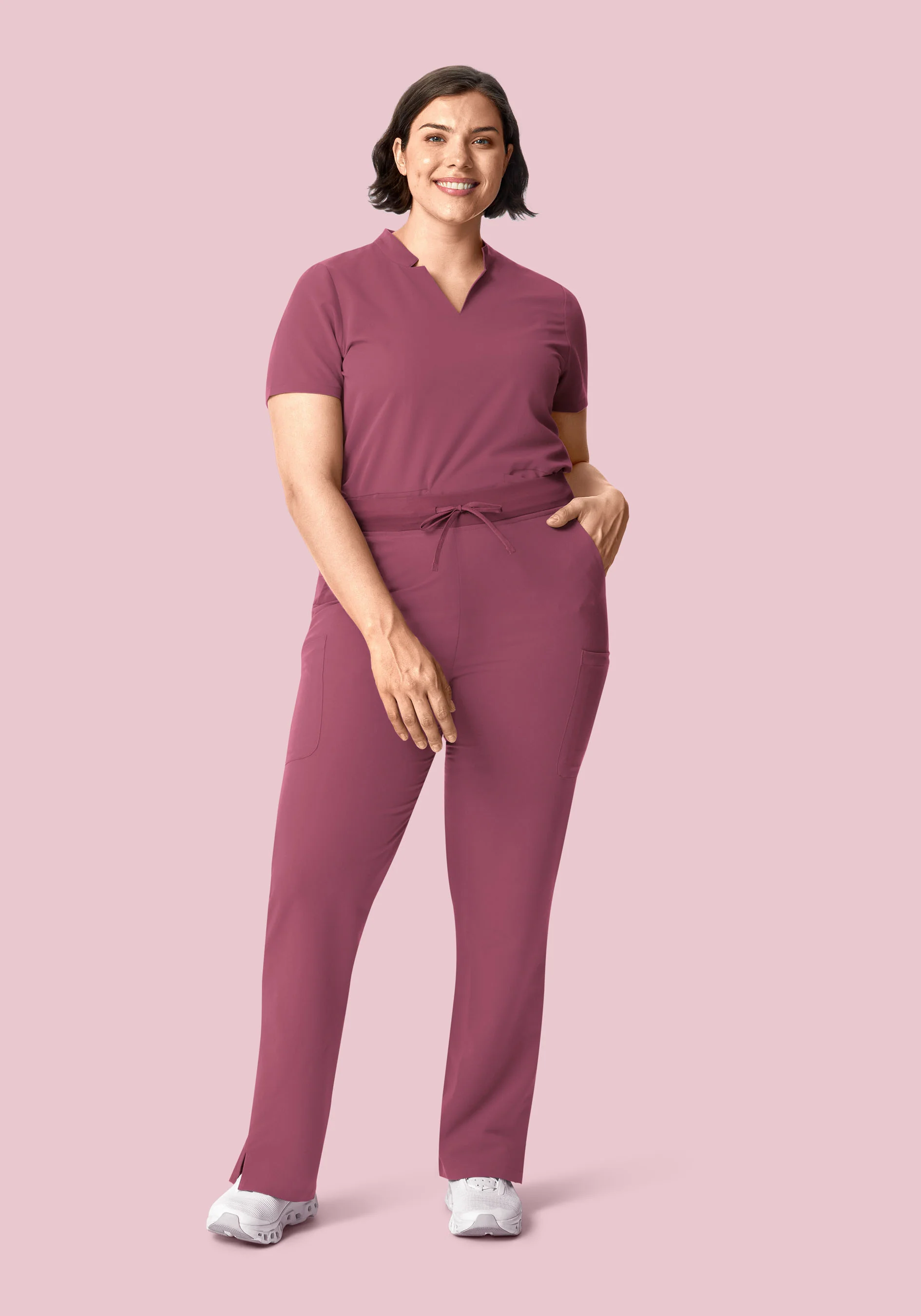 11 Pocket High Waisted Cargos Deep Mauve - Image 5