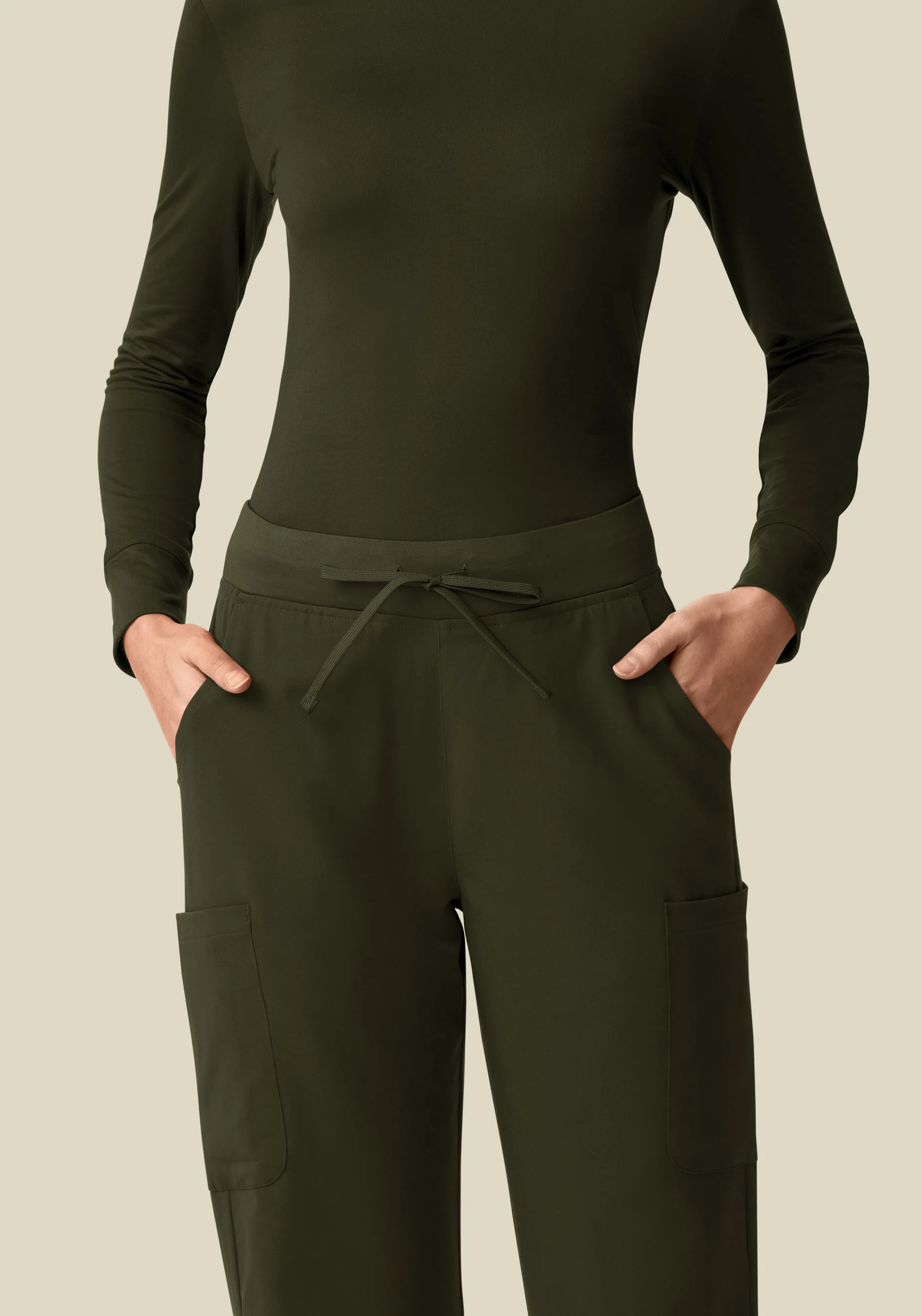 11 Pocket High Waisted Cargos Olive - Image 3