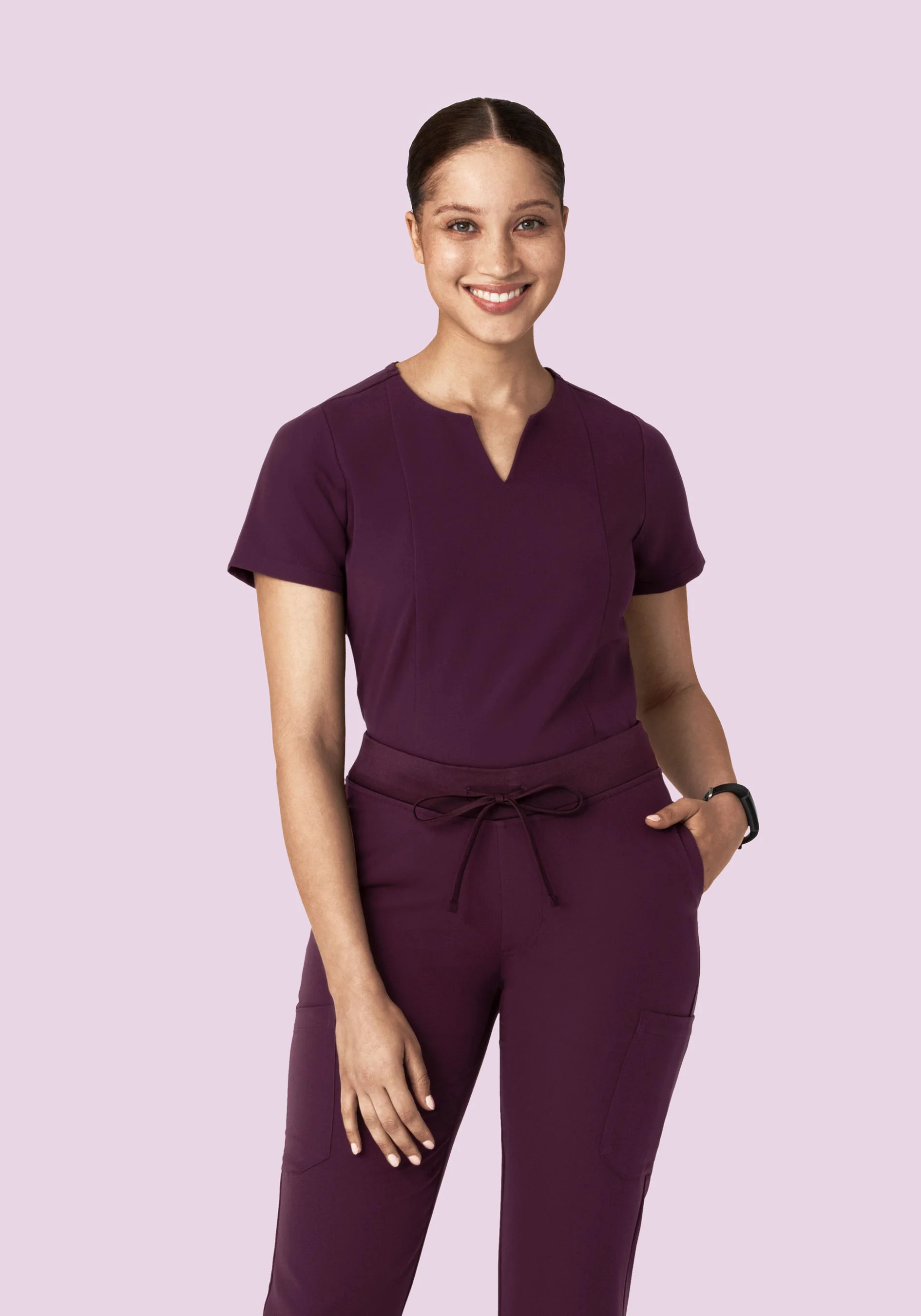 5 Pocket Notch Neck Top Açaí - Image 2