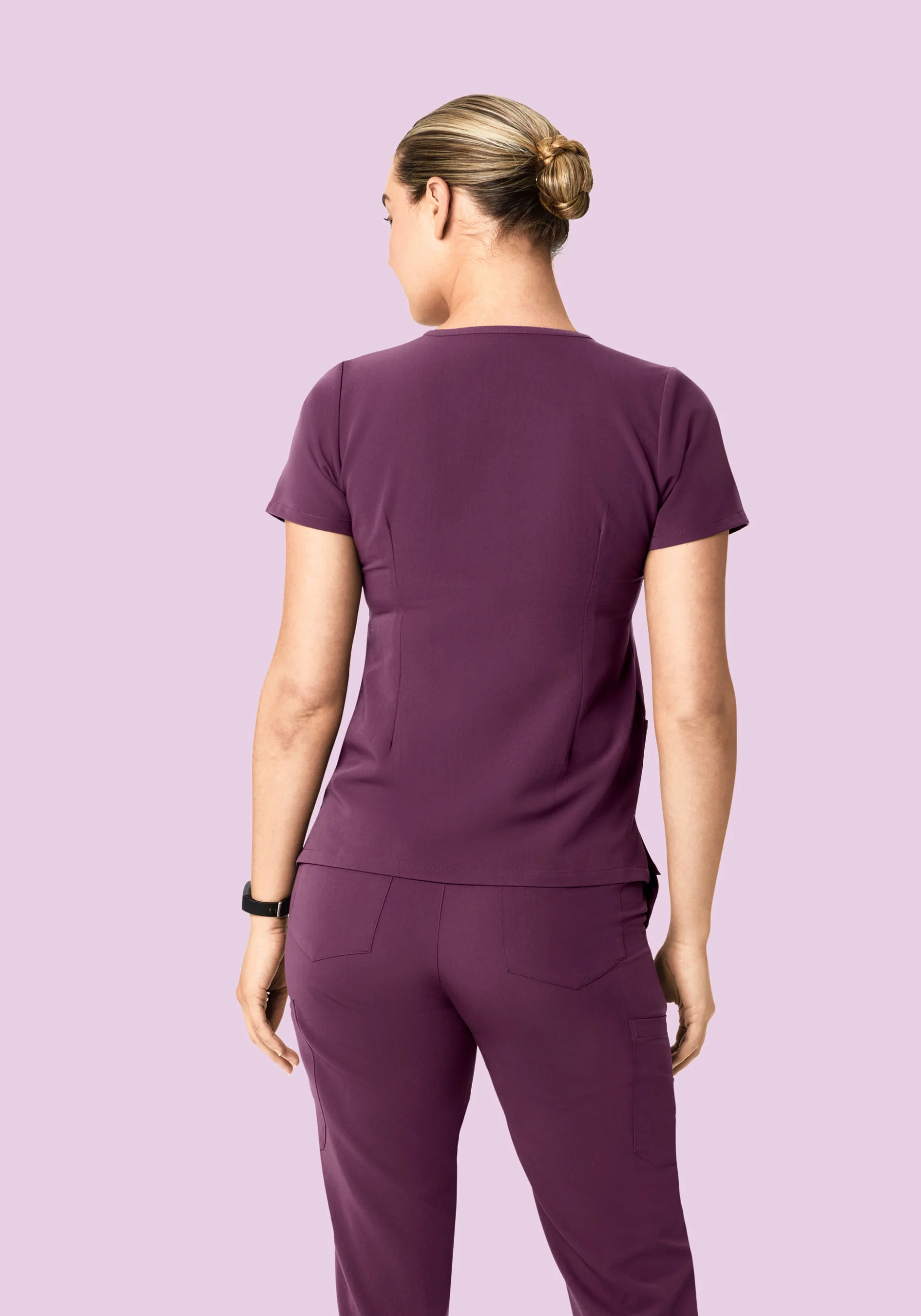 5 Pocket Notch Neck Top Bordeaux - Image 3