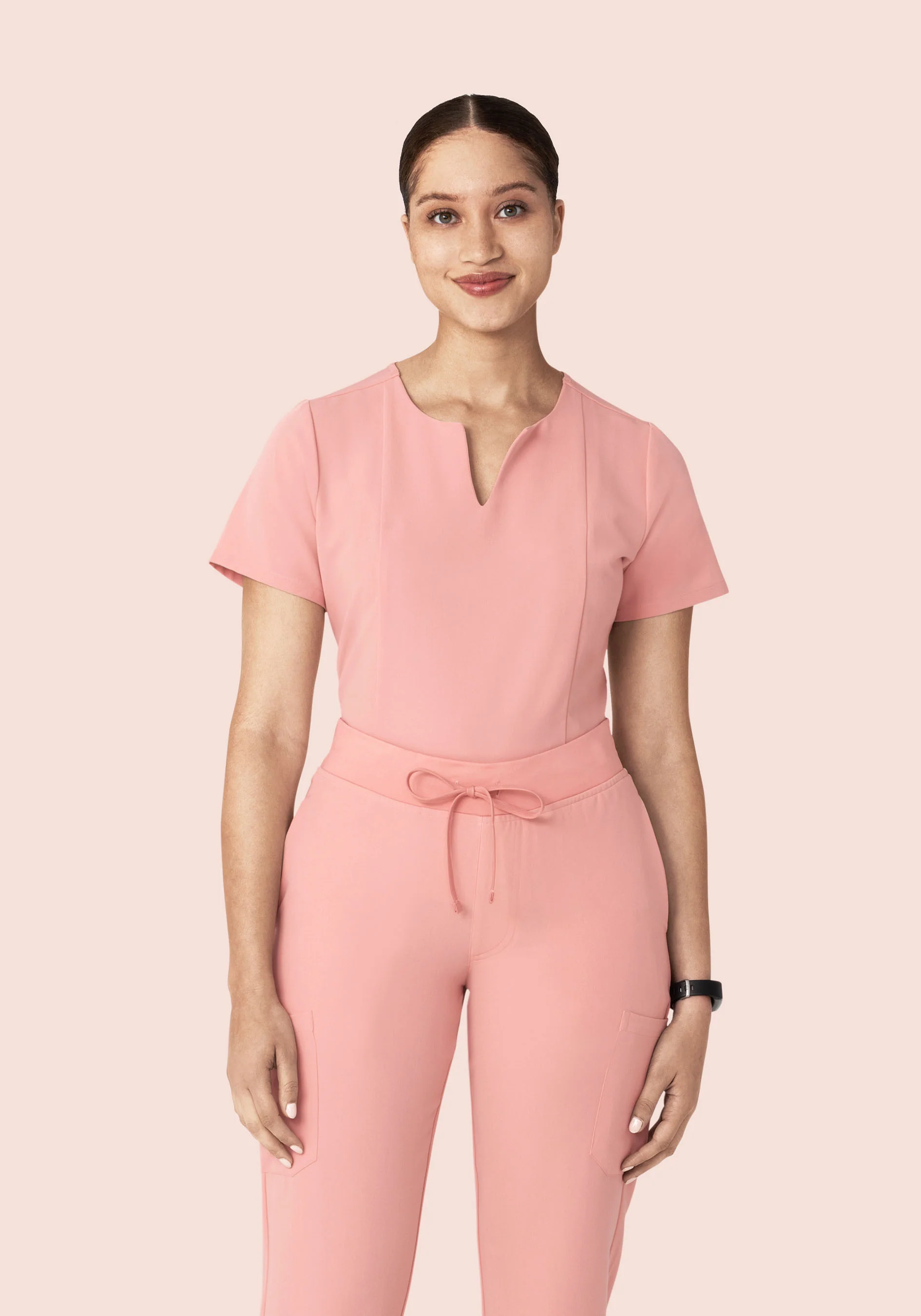 5 Pocket Notch Neck Top Dusty Pink - Image 2