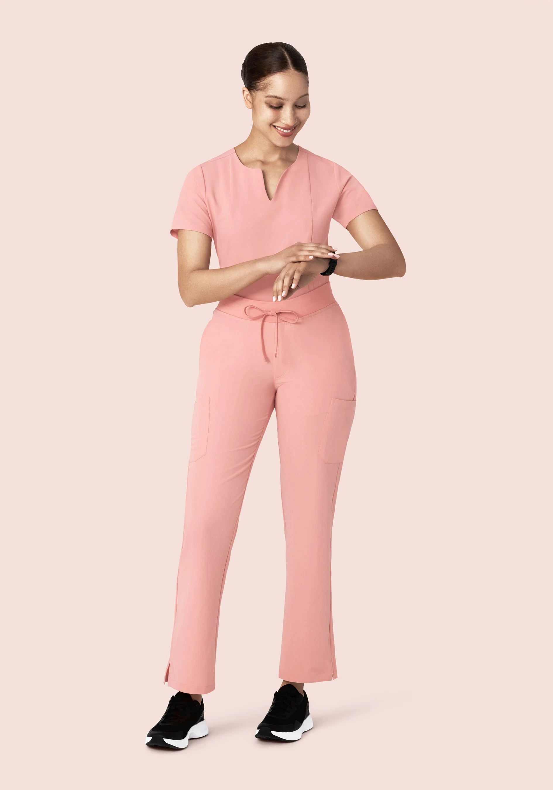 5 Pocket Notch Neck Top Dusty Pink - Image 4