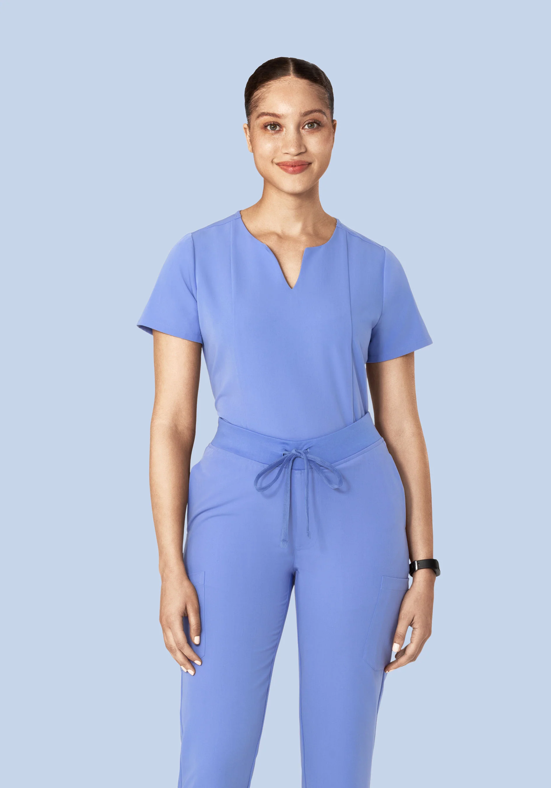 5 Pocket Notch Neck Top French Blue - Image 2