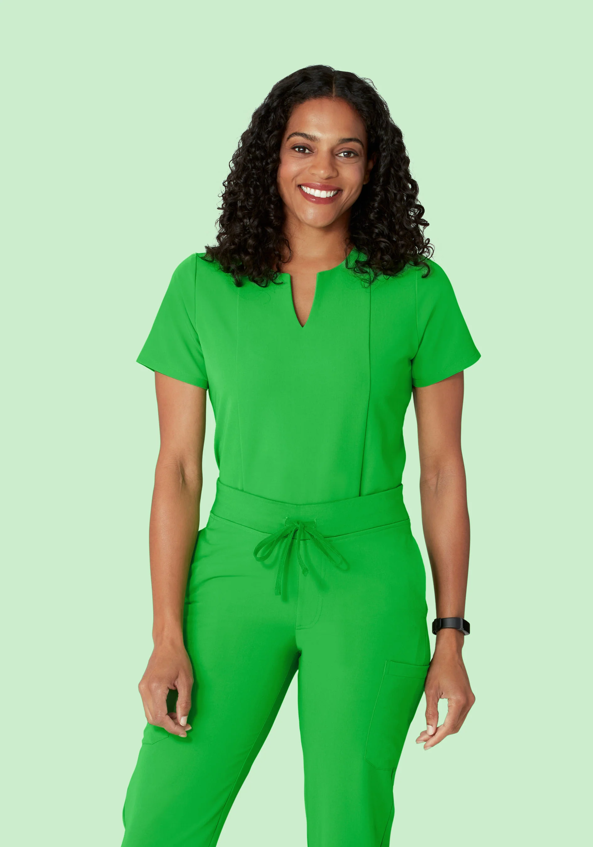 5 Pocket Notch Neck Top Kelly Green - Image 2