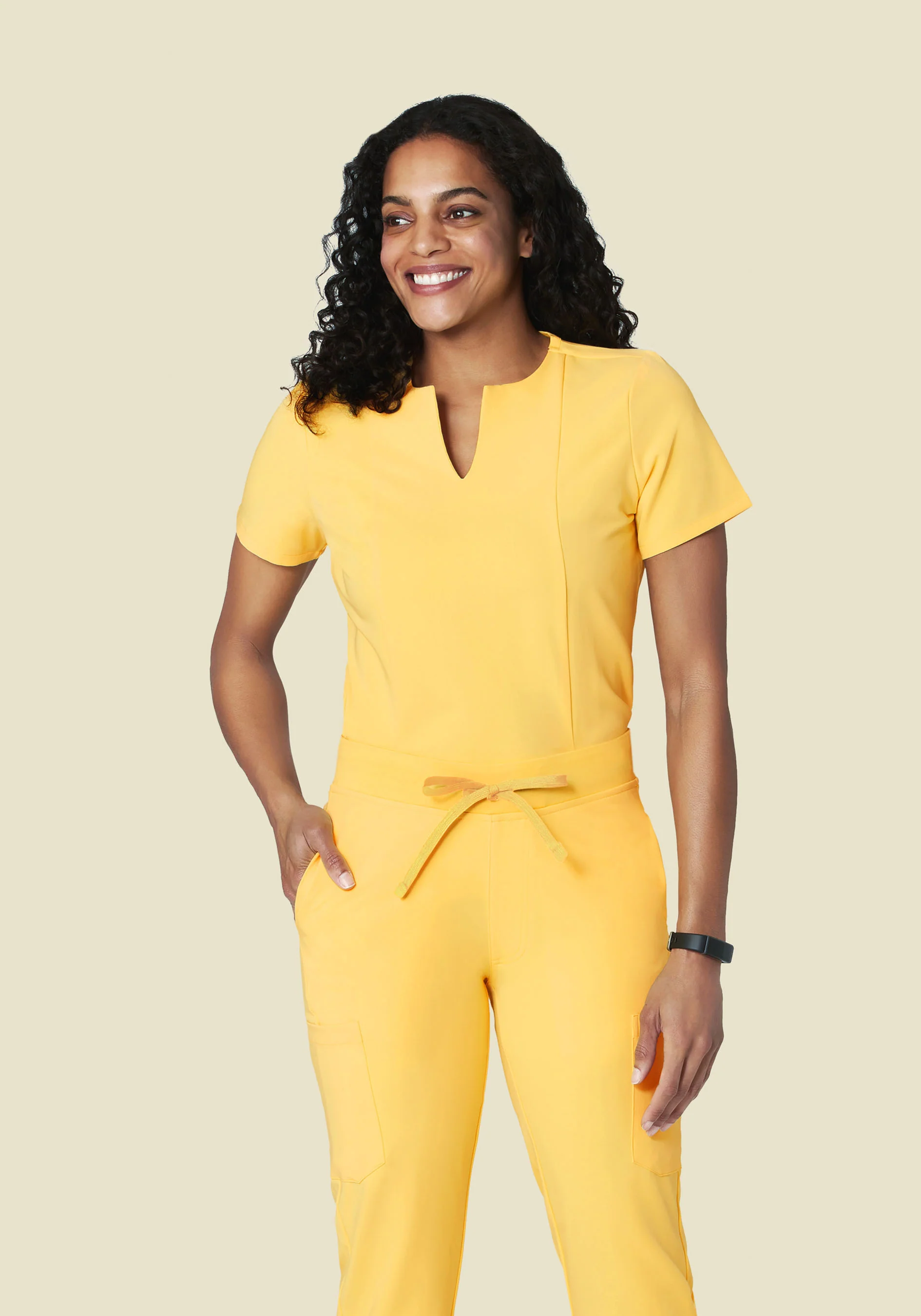 5 Pocket Notch Neck Top Lemonade - Image 3