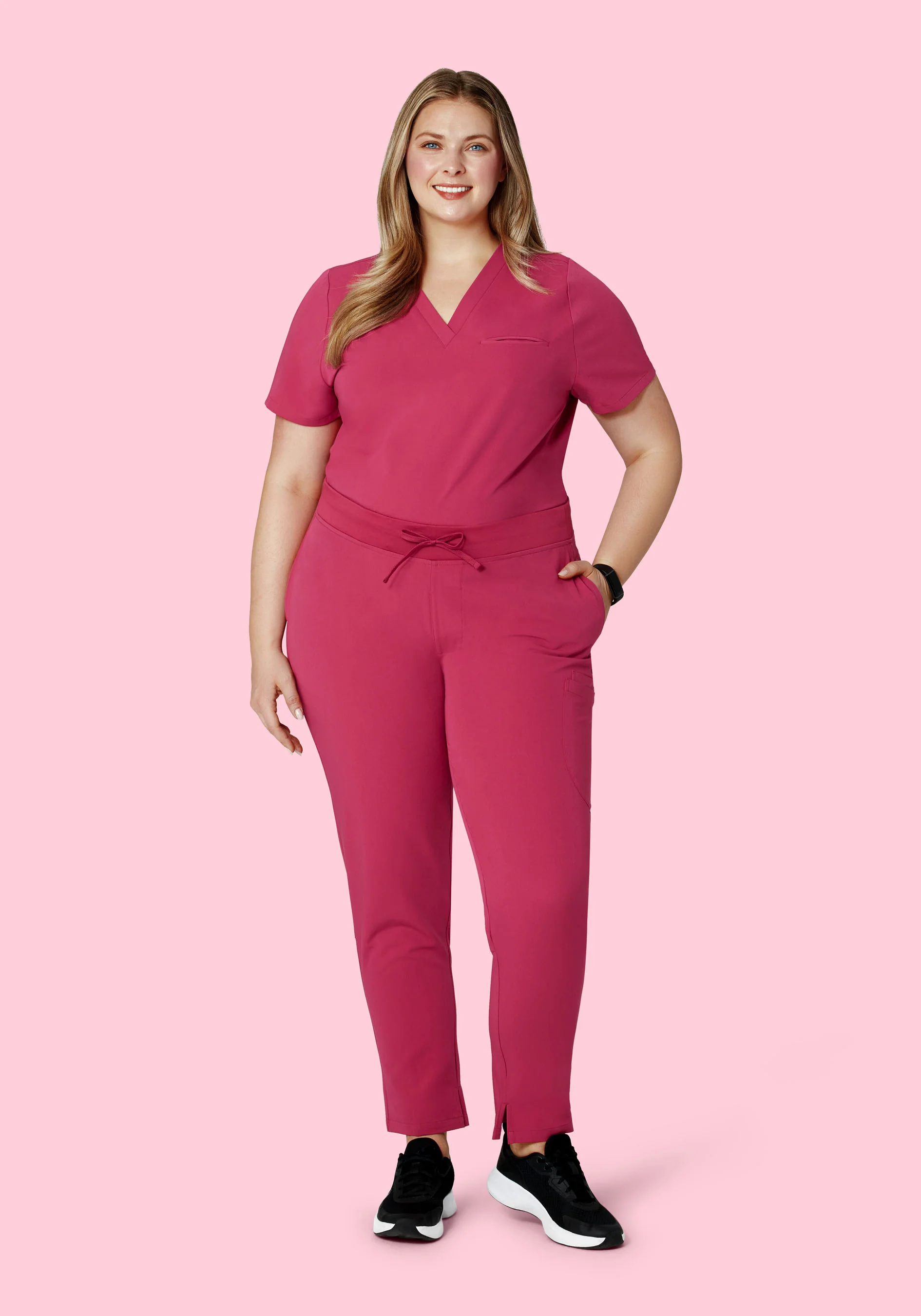 6 Pocket Slim Pants Deep Magenta - Image 4