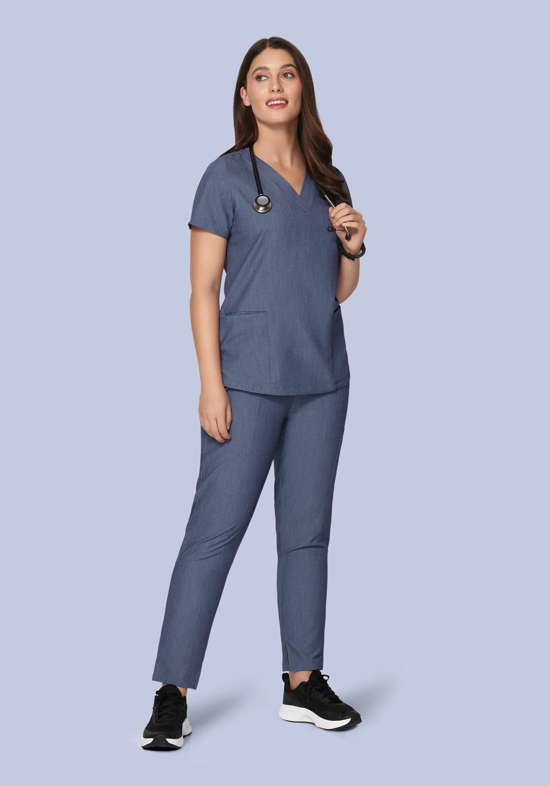 6 Pocket Slim Pants Heather Denim - Image 4