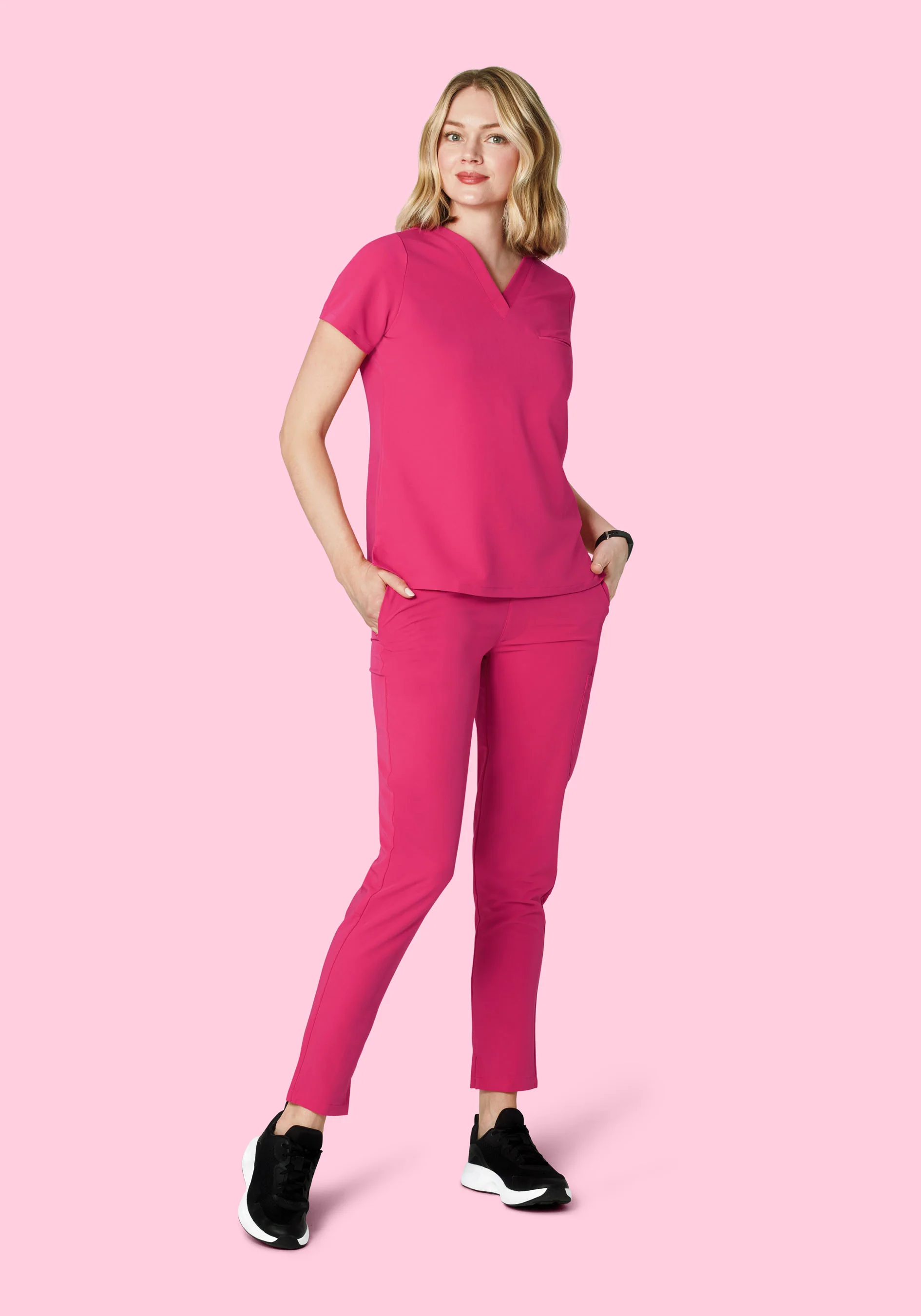 6 Pocket Slim Pants Hot Pink - Image 5