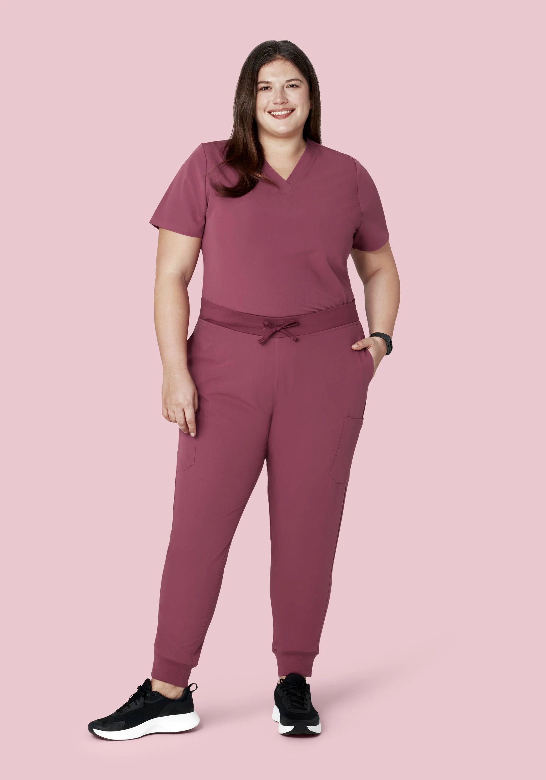 9 Pocket Joggers Deep Mauve - Image 6