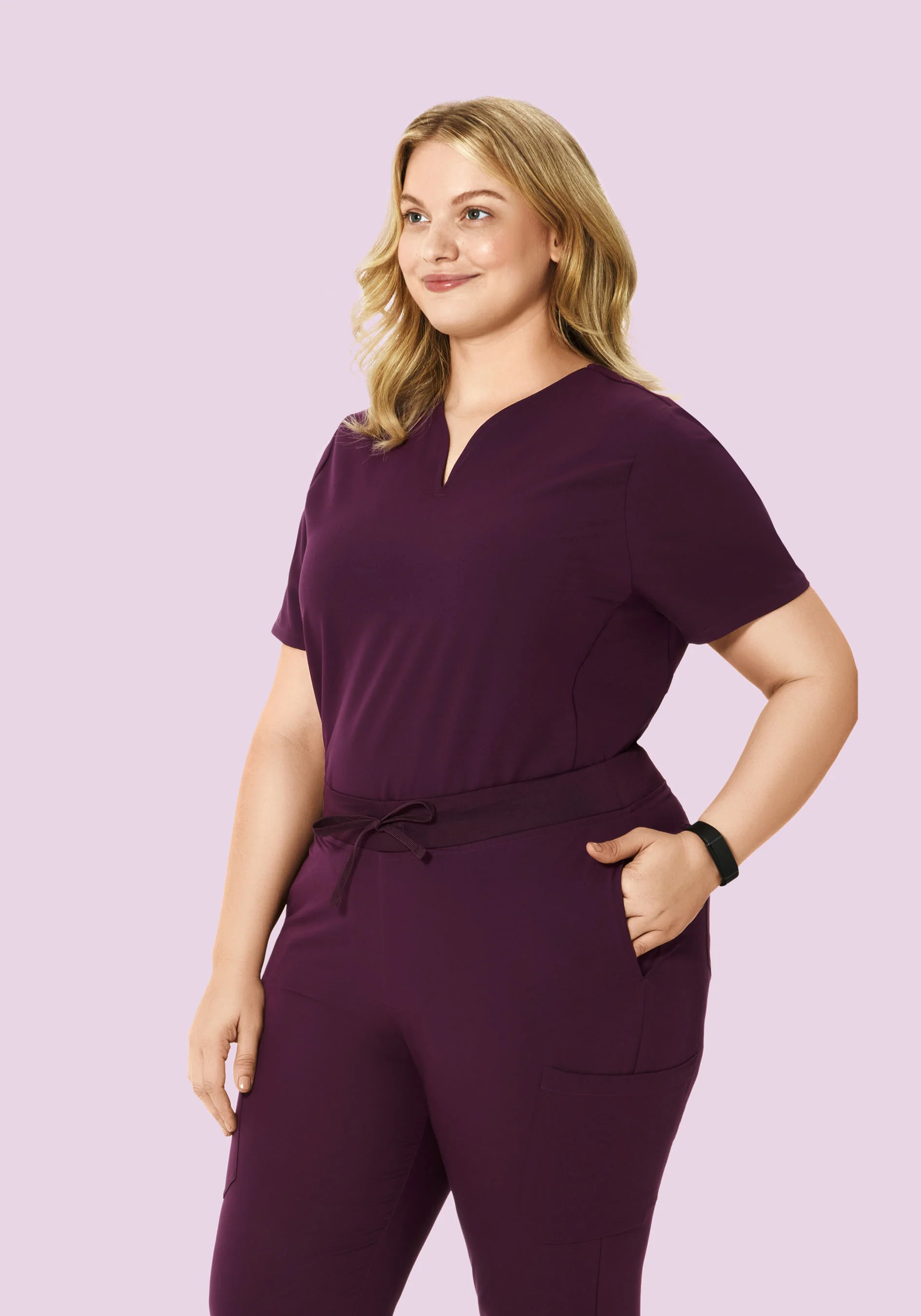 Curved V-Neck Top Açaí - Image 6