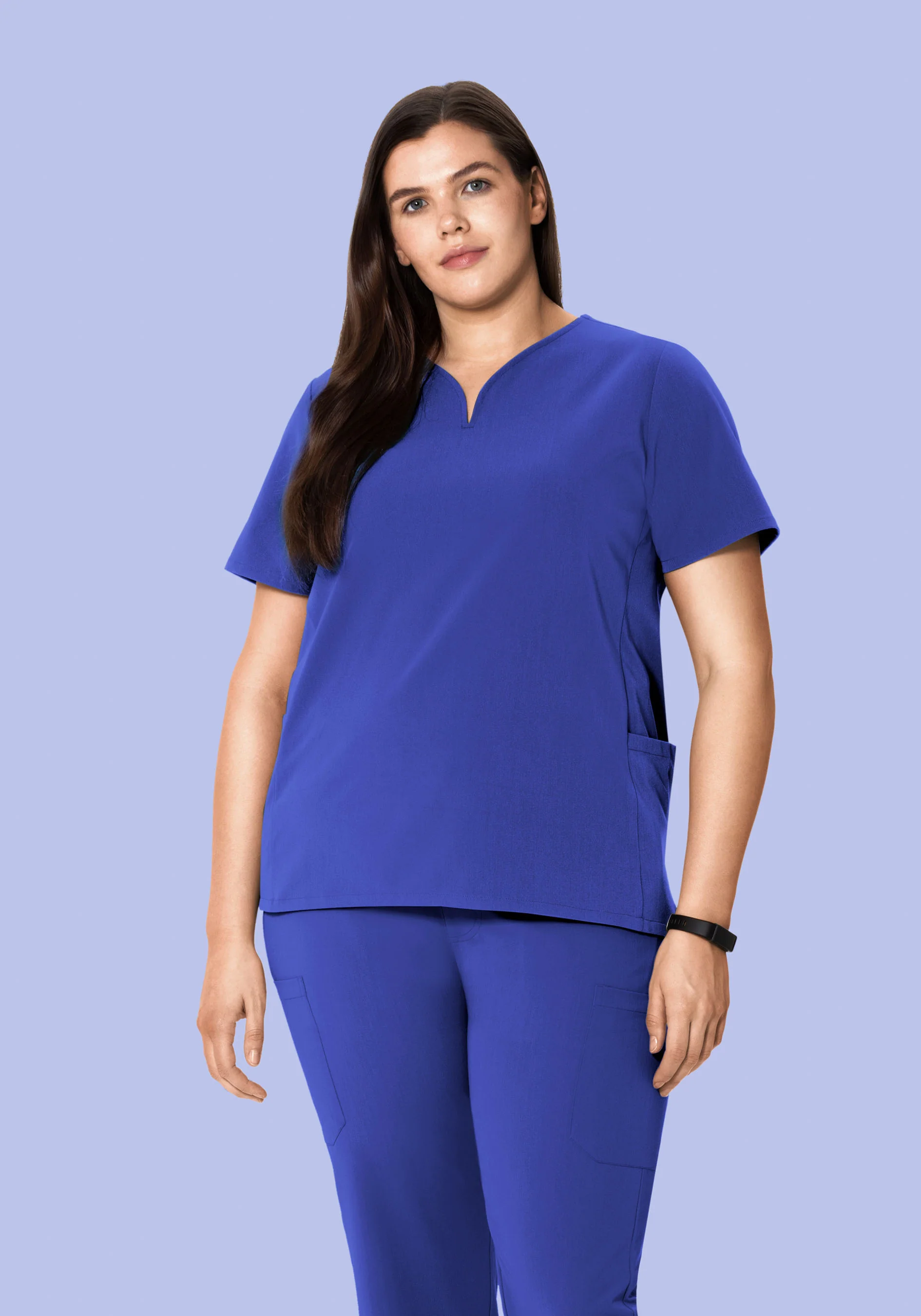 Curved V-Neck Top Very Peri - Image 6