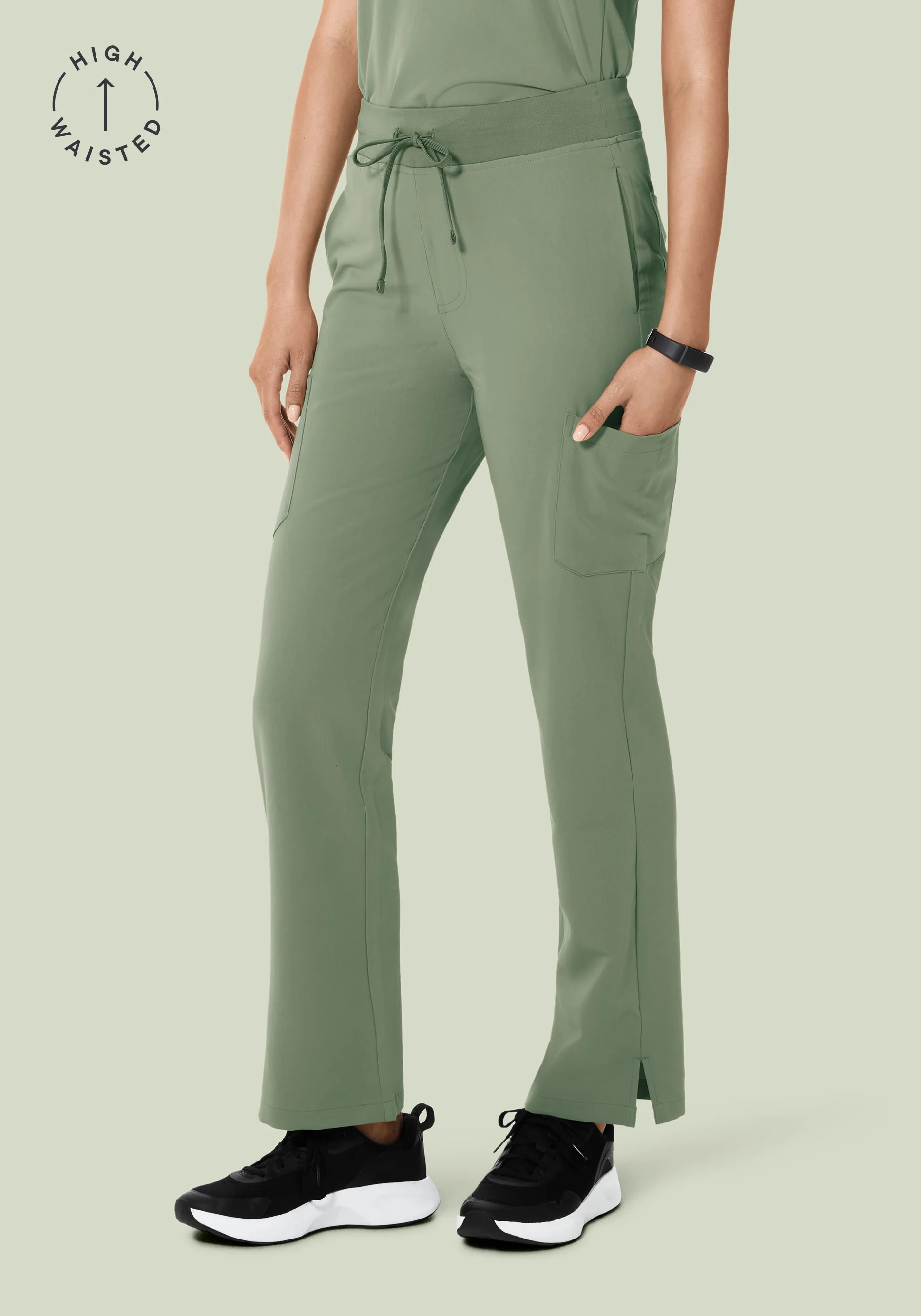 High Waisted Cargos Cool Sage