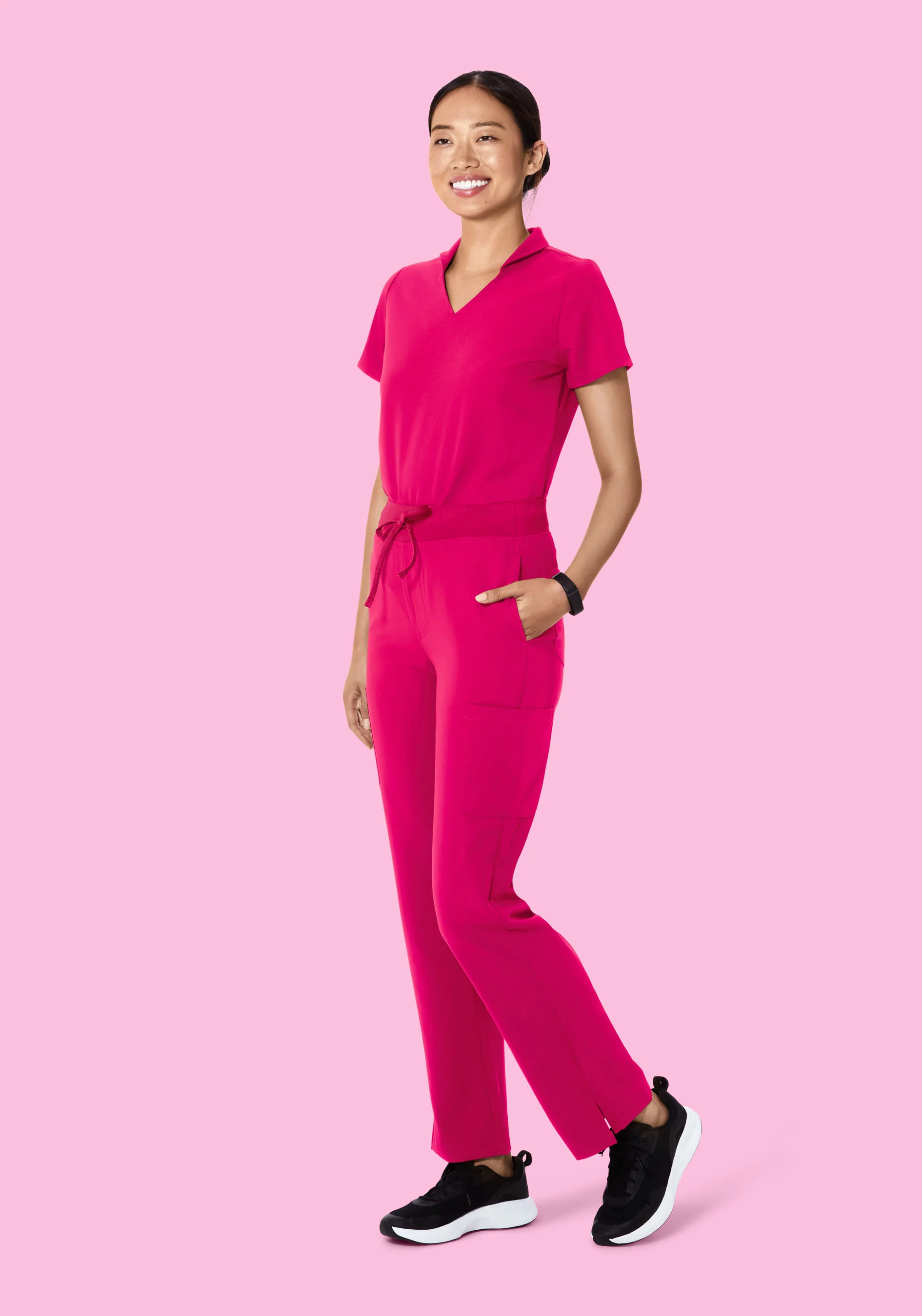 High Waisted Cargos Raspberry - Image 3