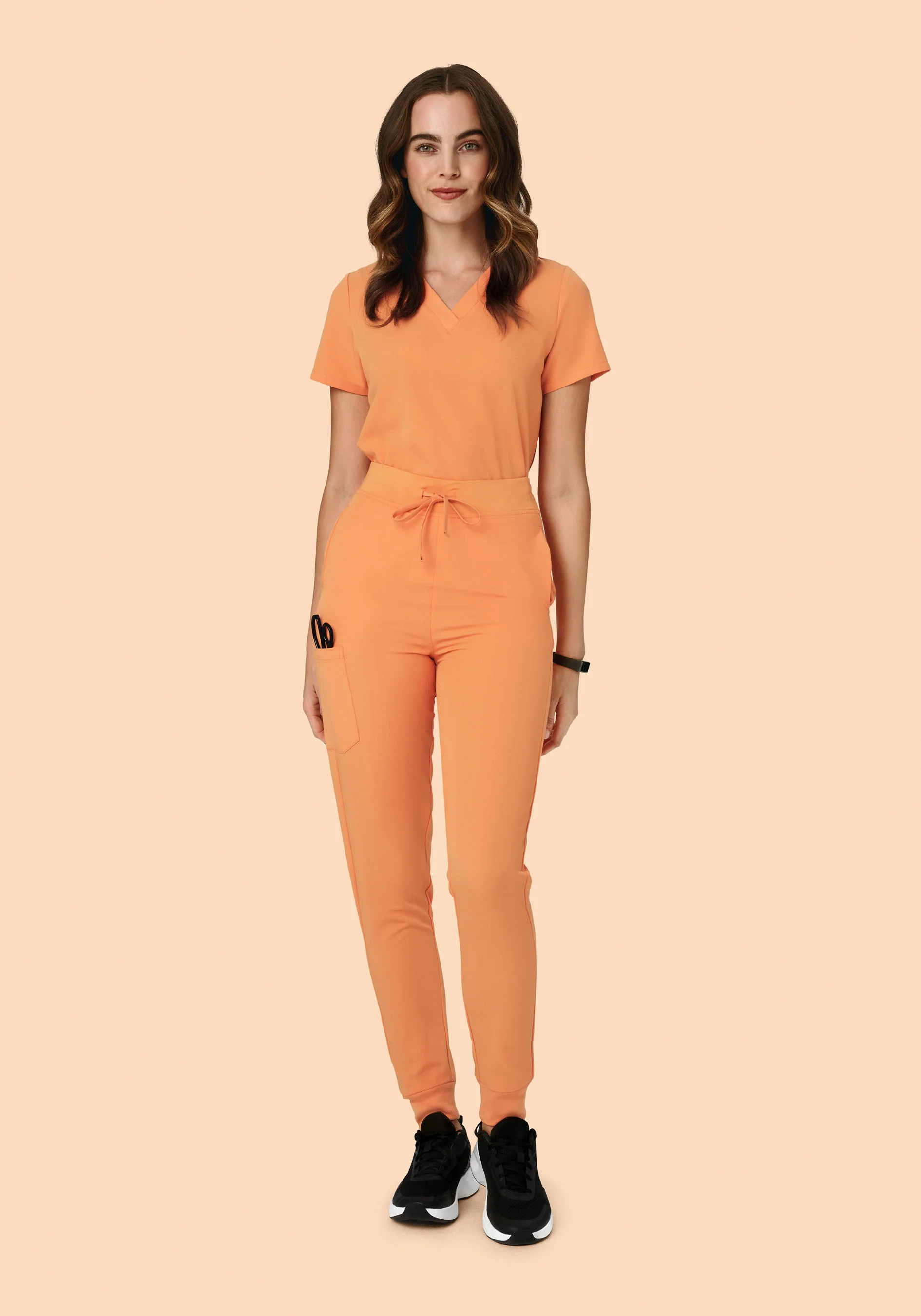 High Waisted Joggers Cantaloupe - Image 3