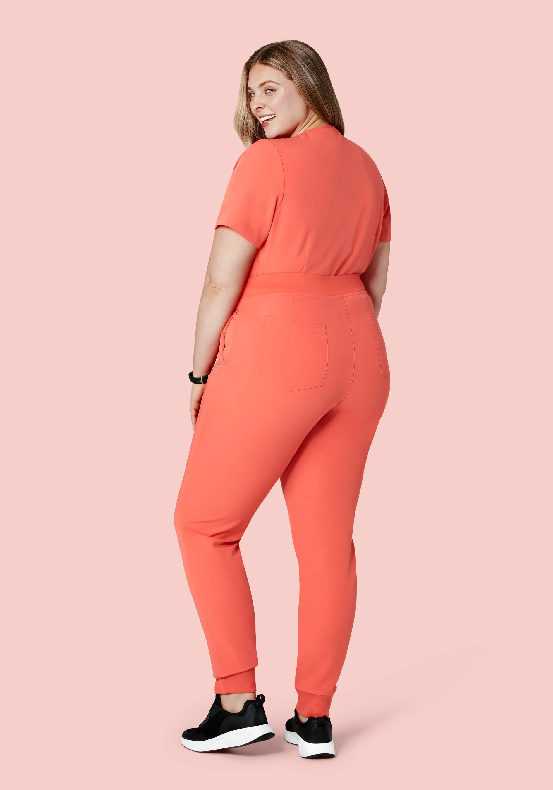 High Waisted Joggers Coral - Image 5