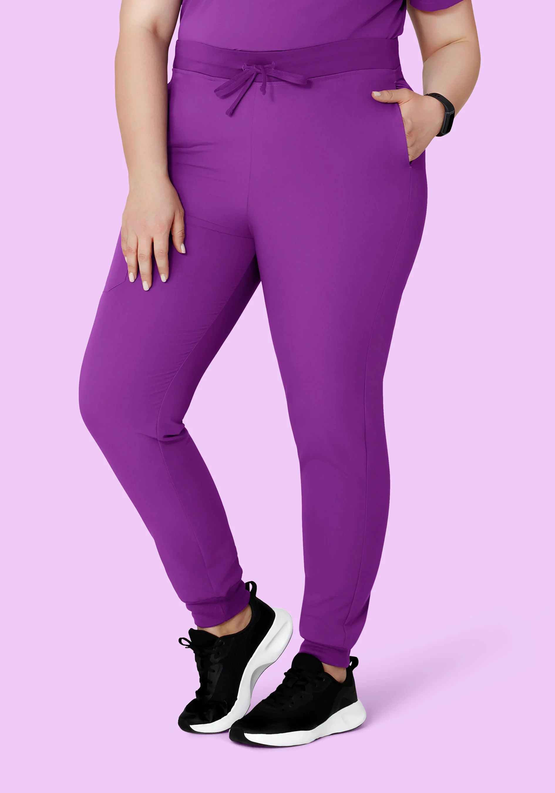 High Waisted Joggers Cyber Grape - Image 6