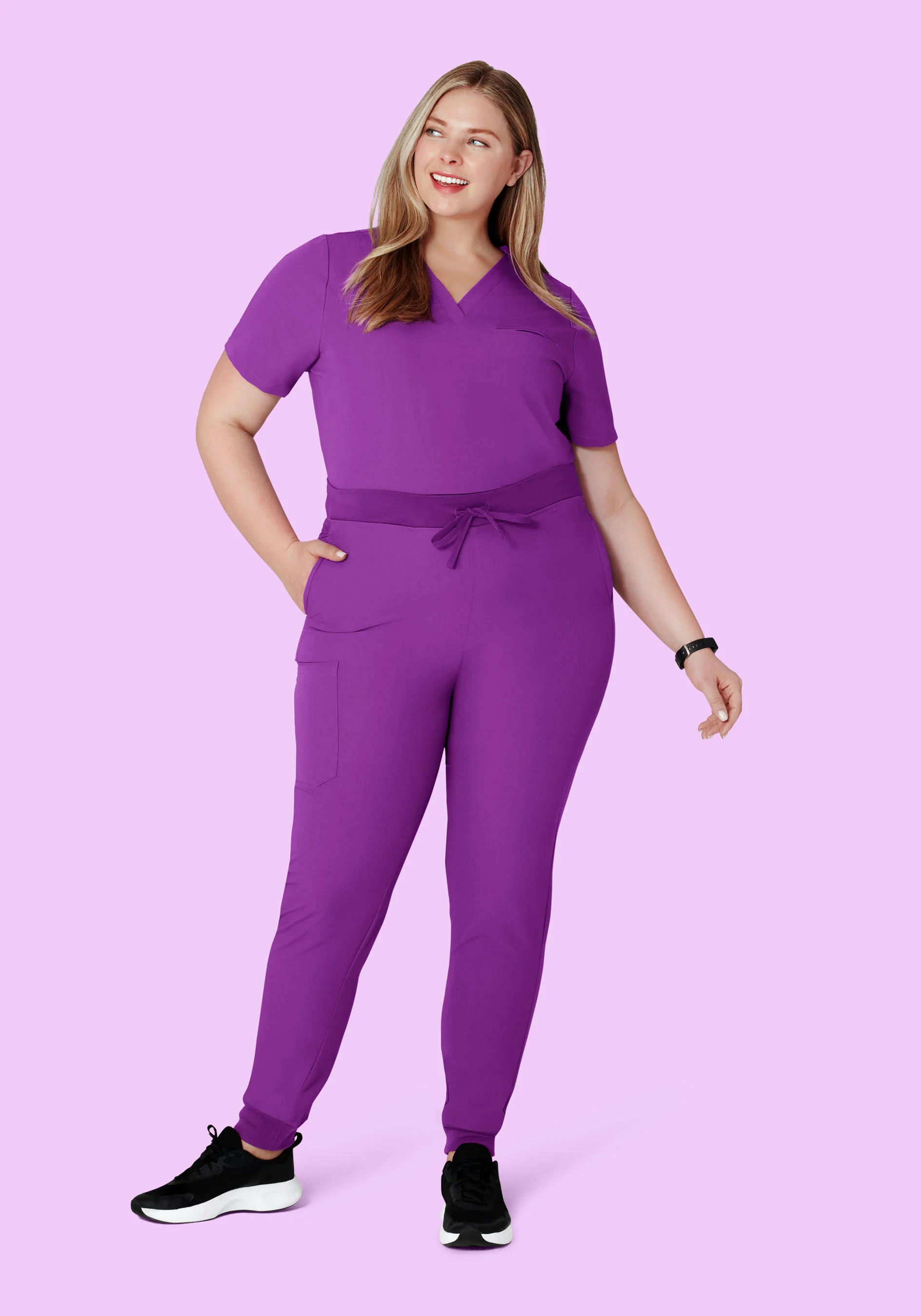 High Waisted Joggers Cyber Grape - Image 7