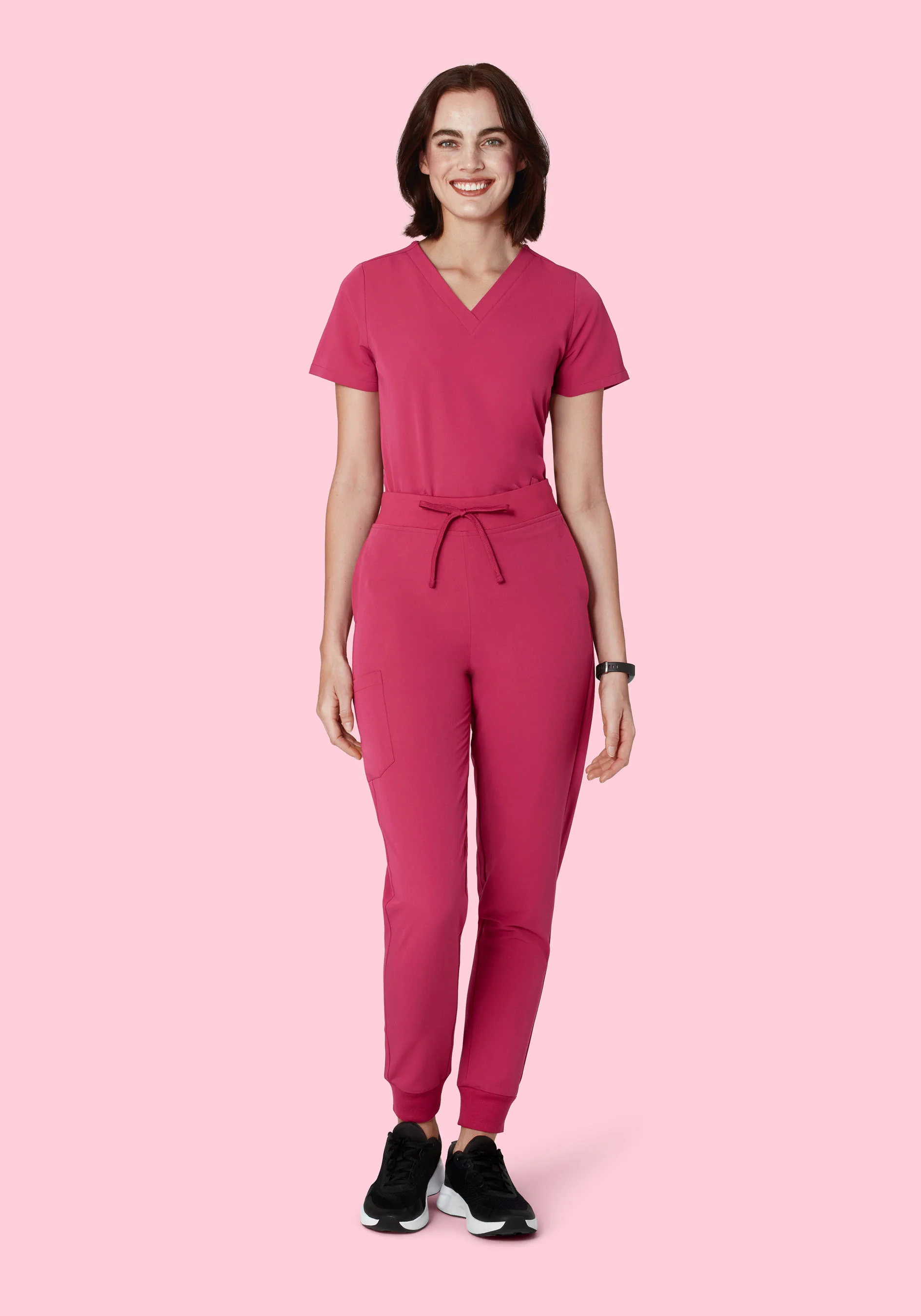 High Waisted Joggers Deep Magenta - Image 2