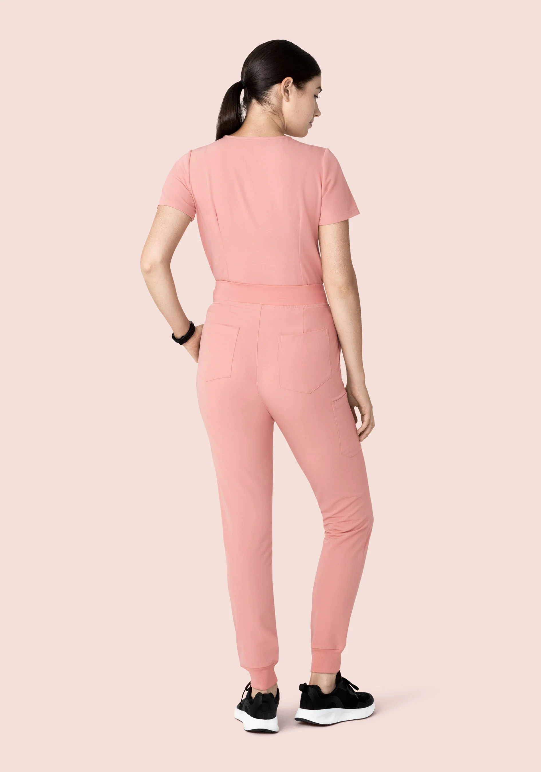High Waisted Joggers Dusty Pink - Image 5