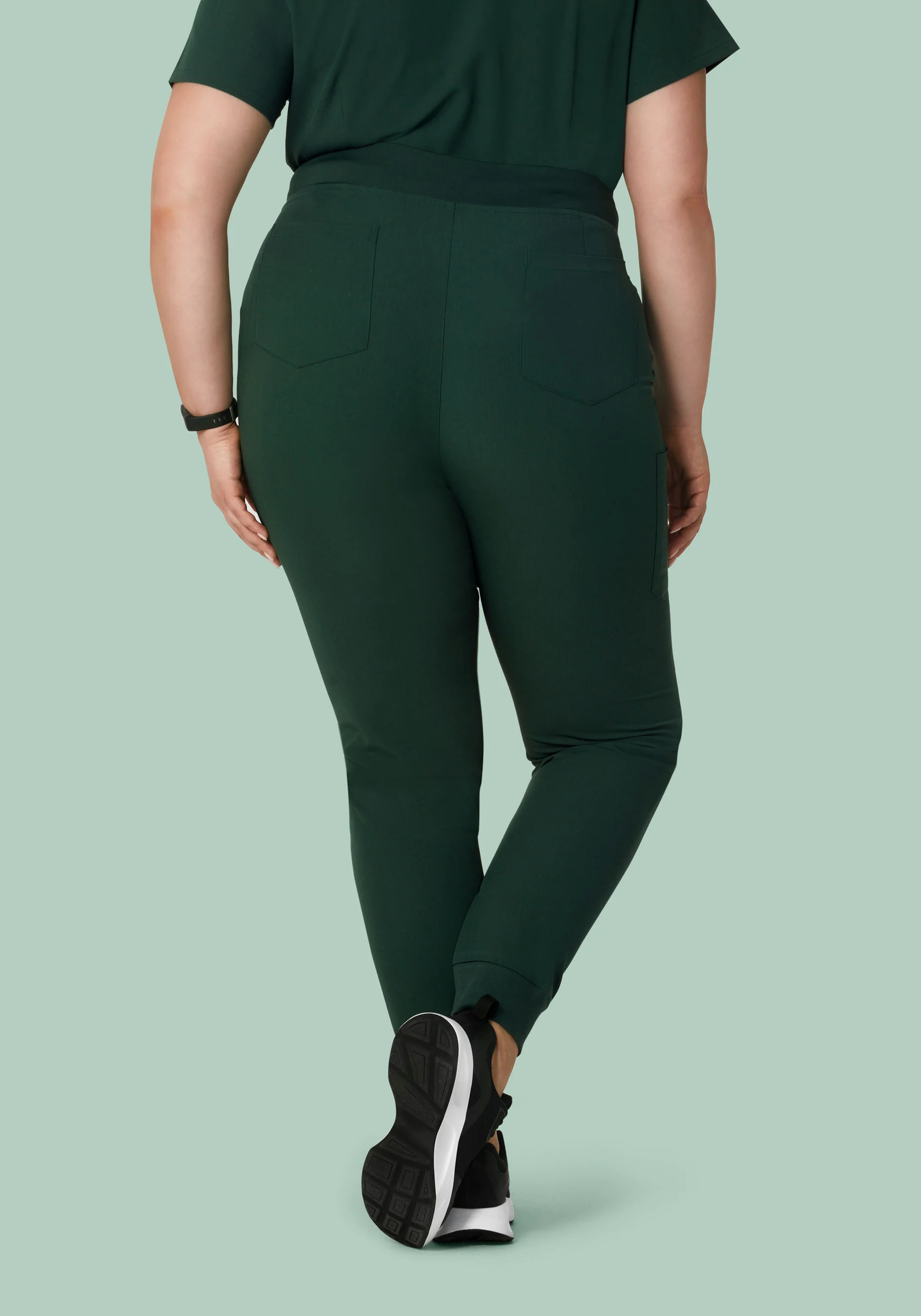 High Waisted Joggers Midnight Green - Image 9
