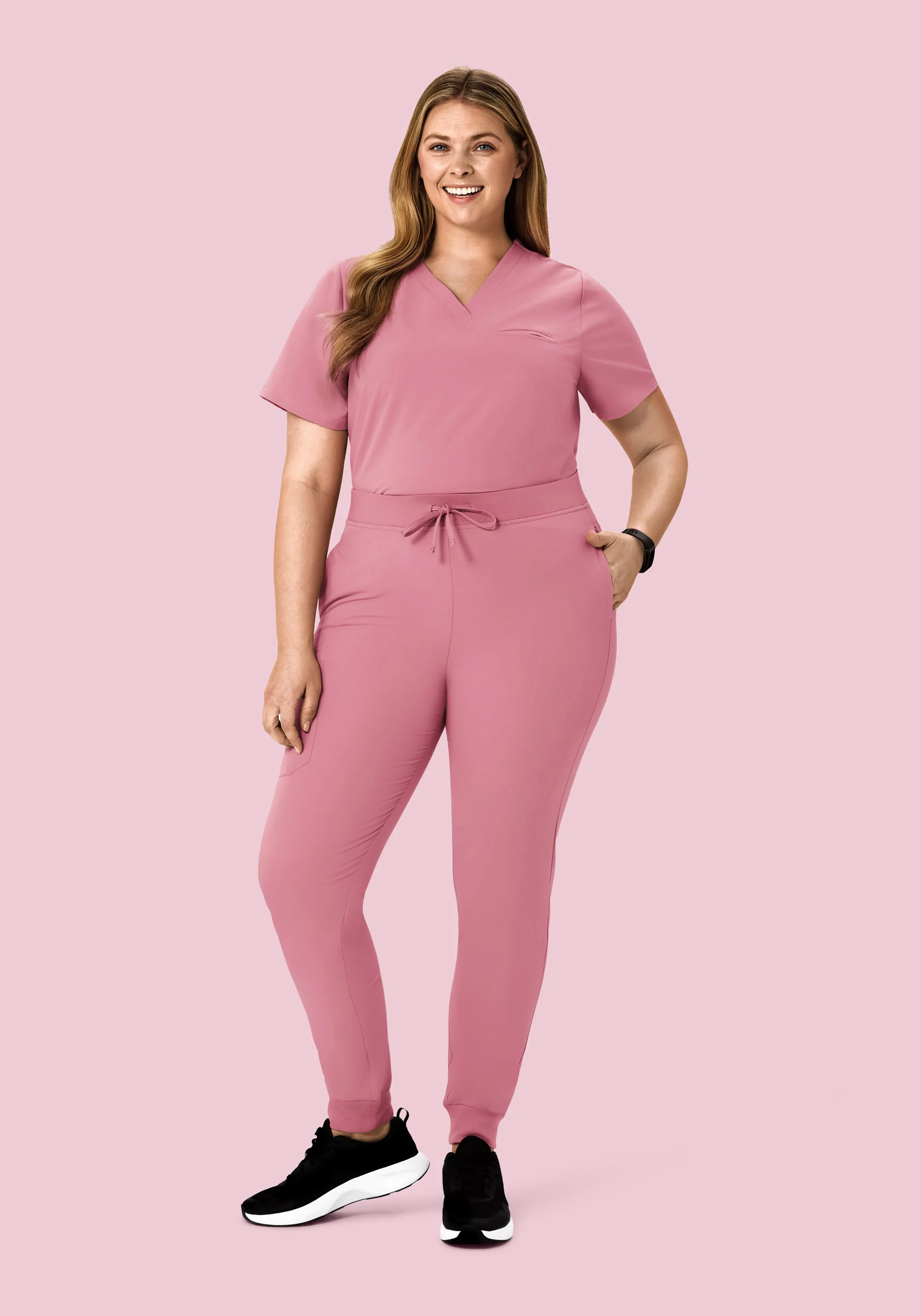 High Waisted Joggers Rosé - Image 6