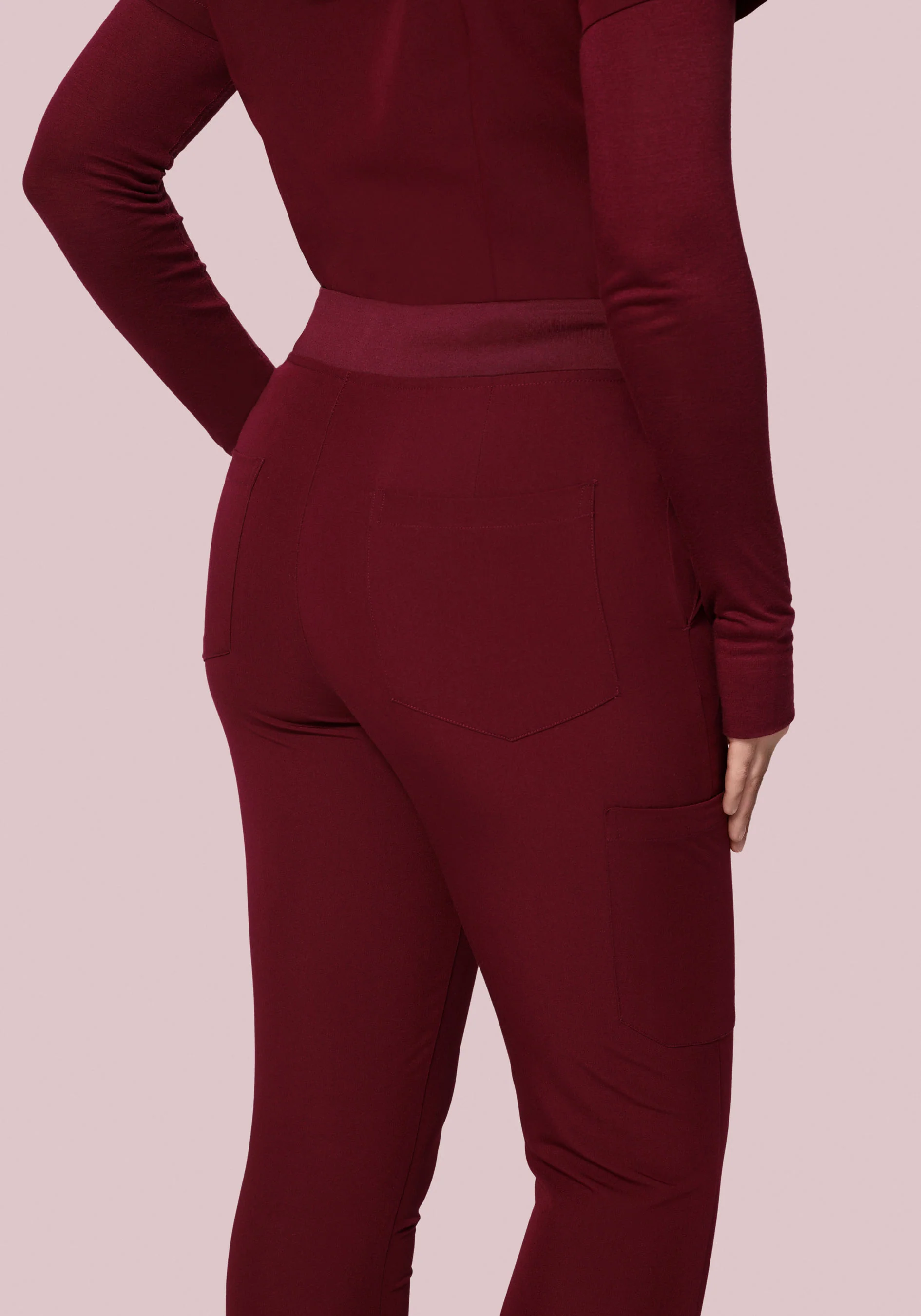 High Waisted Joggers Wine - Image 2