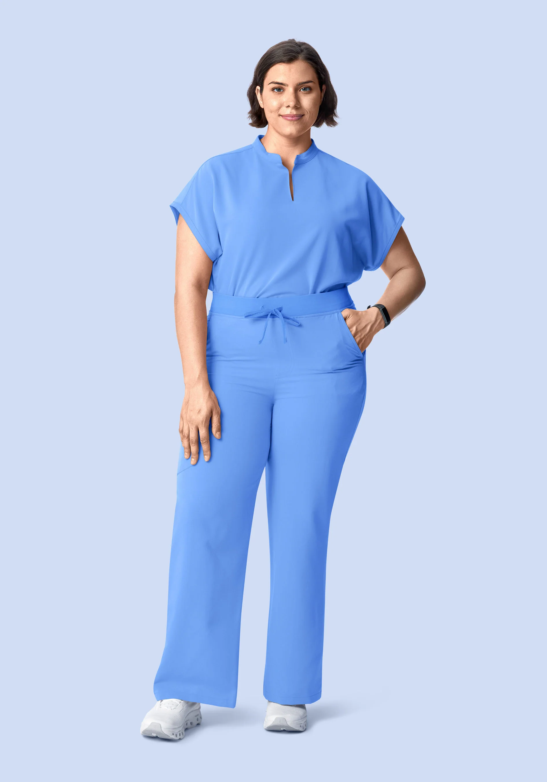 High Waisted Wide Leg Ceil Blue - Image 7