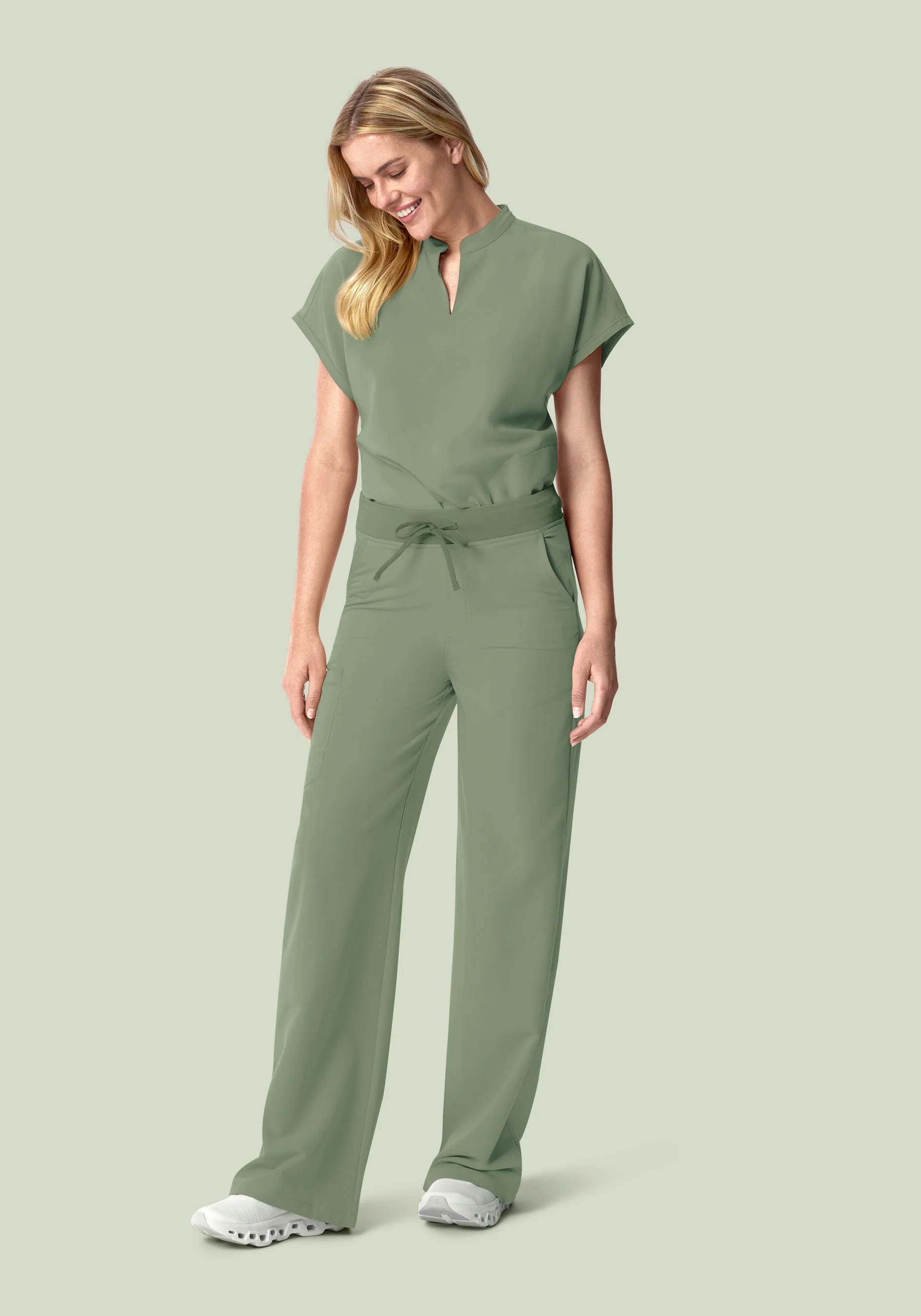 High Waisted Wide Leg Cool Sage - Image 3
