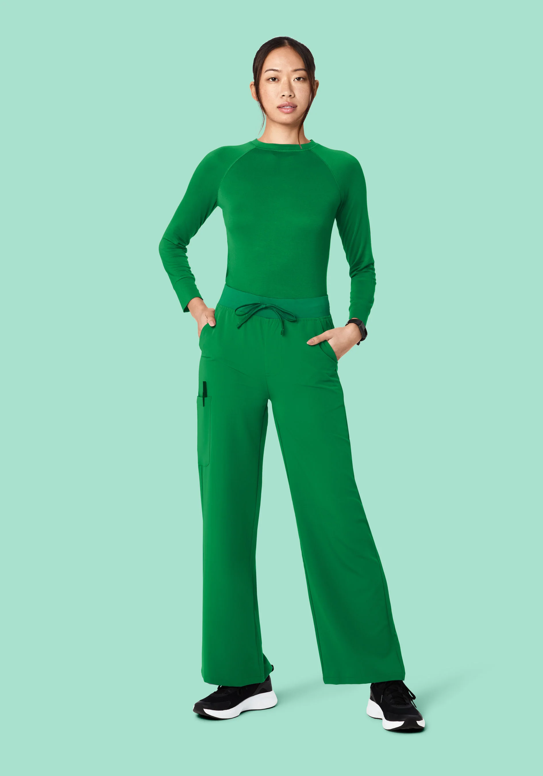 High Waisted Wide Leg Emerald - Image 3