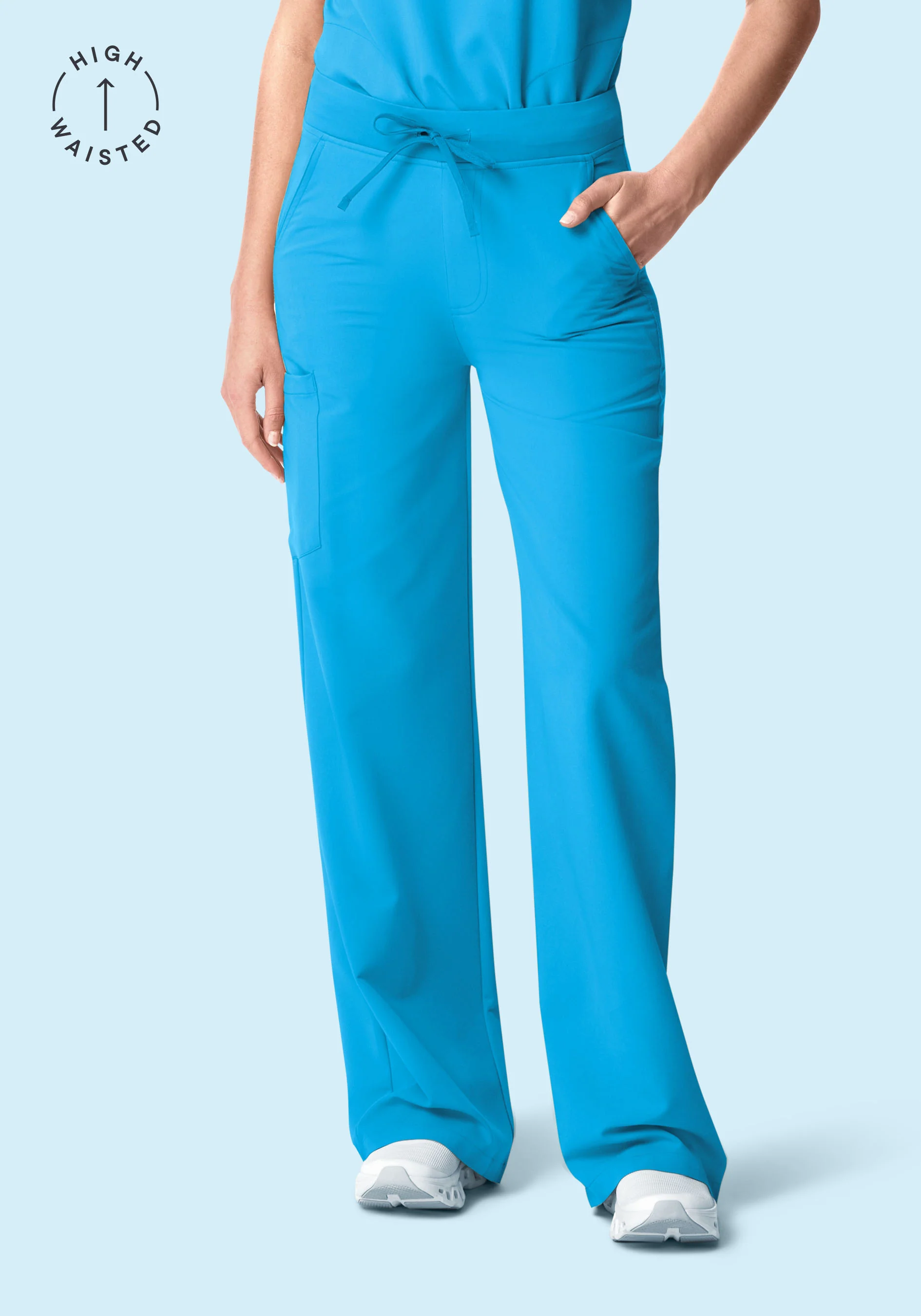 High Waisted Wide Leg Horizon Blue