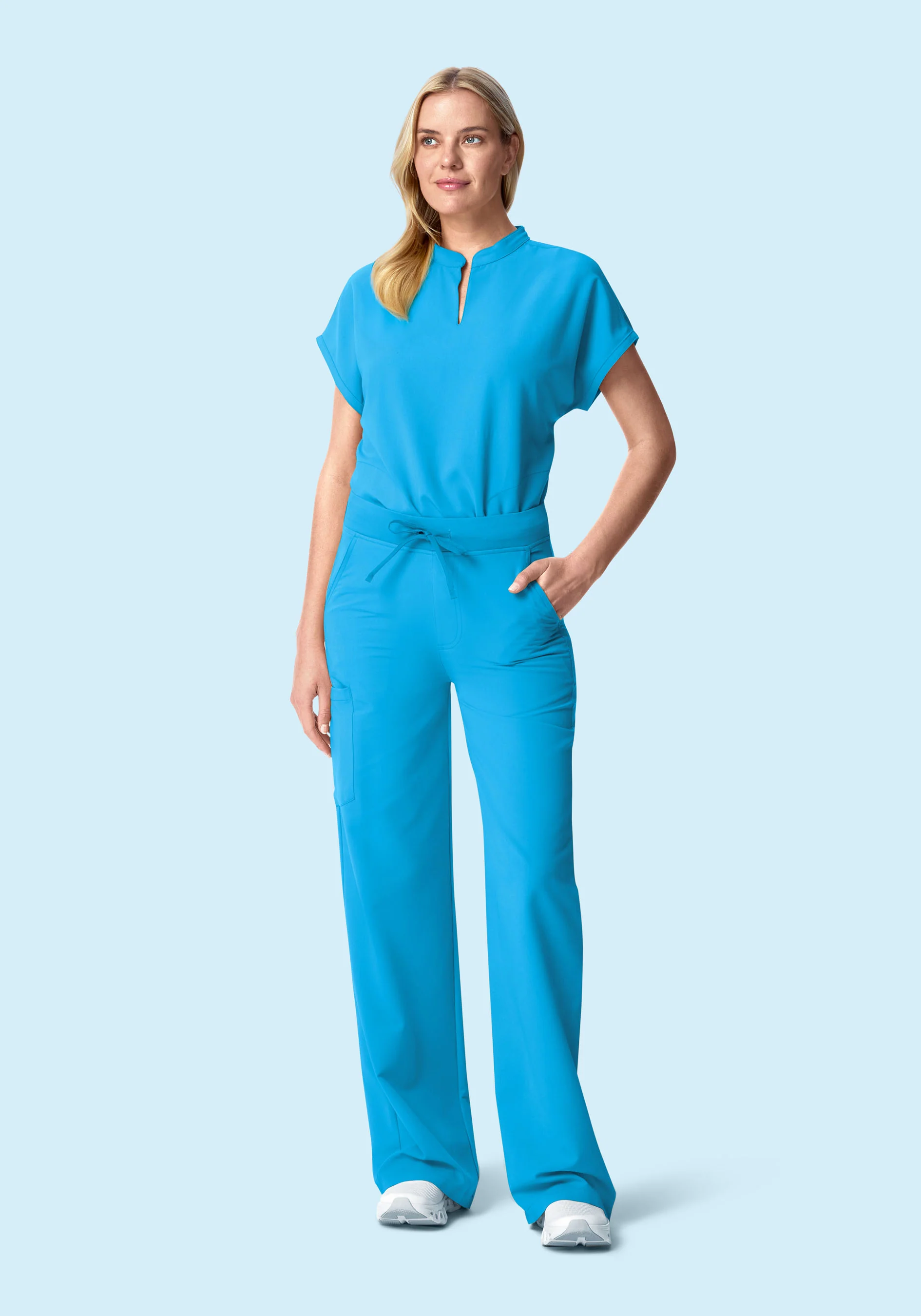 High Waisted Wide Leg Horizon Blue - Image 4