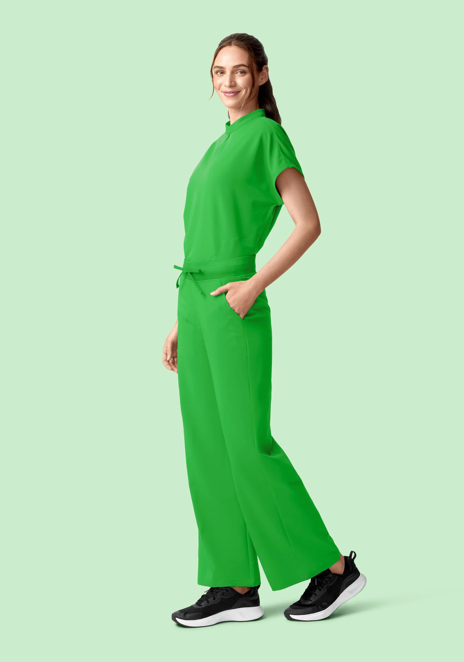 High Waisted Wide Leg Kelly Green - Image 2