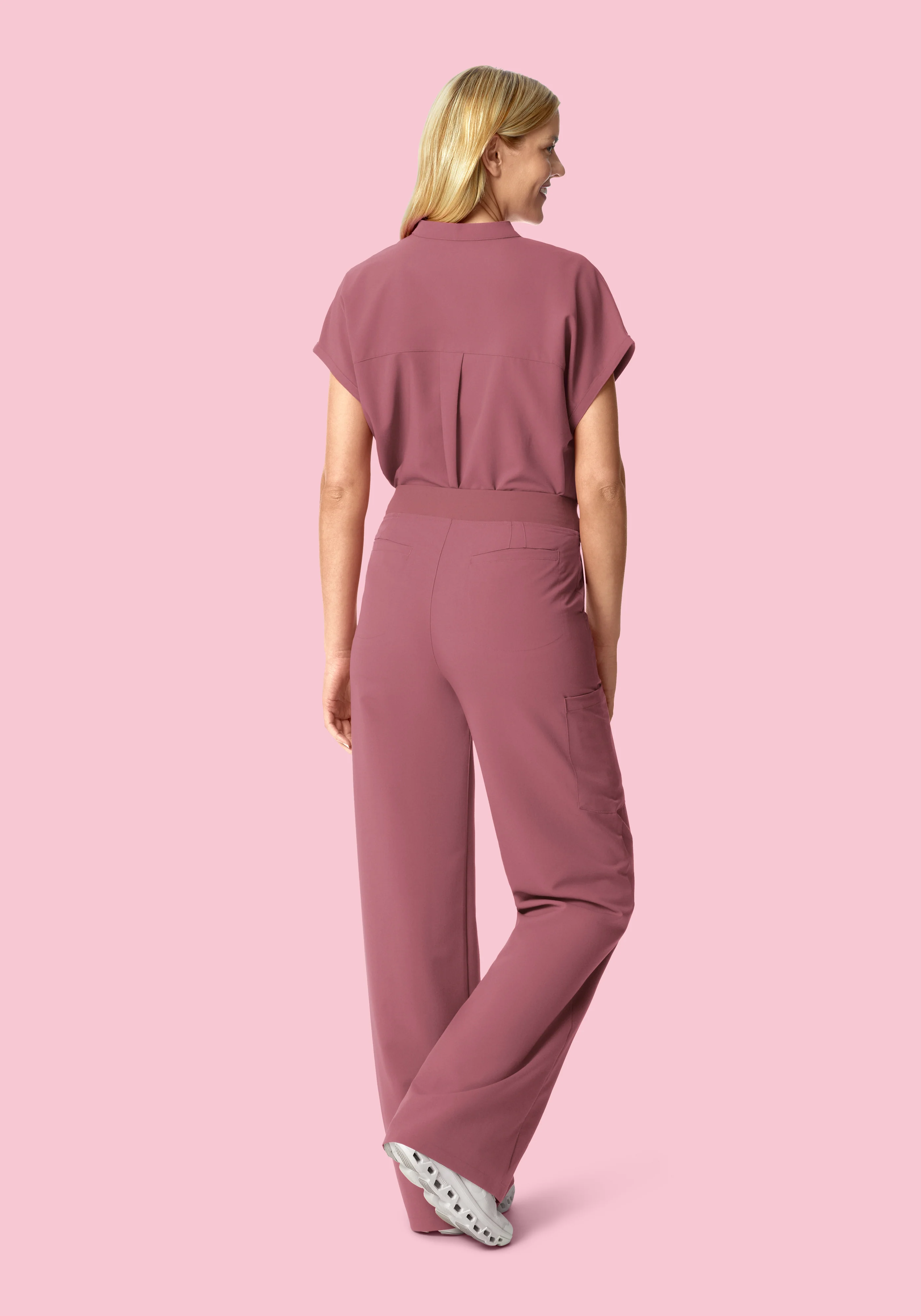 High Waisted Wide Leg Mauve - Image 4