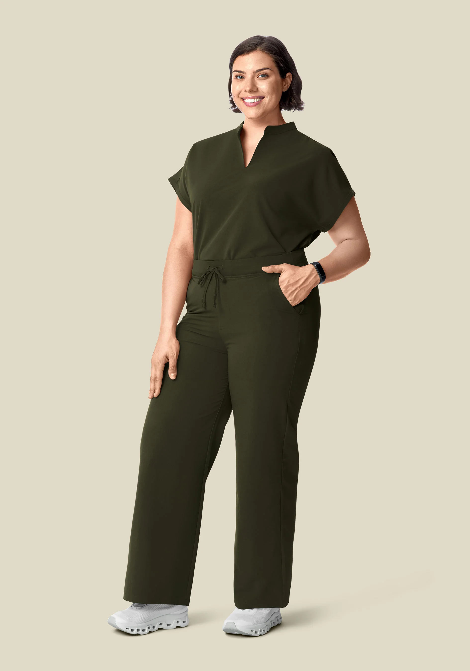 High Waisted Wide Leg Olive - Image 5
