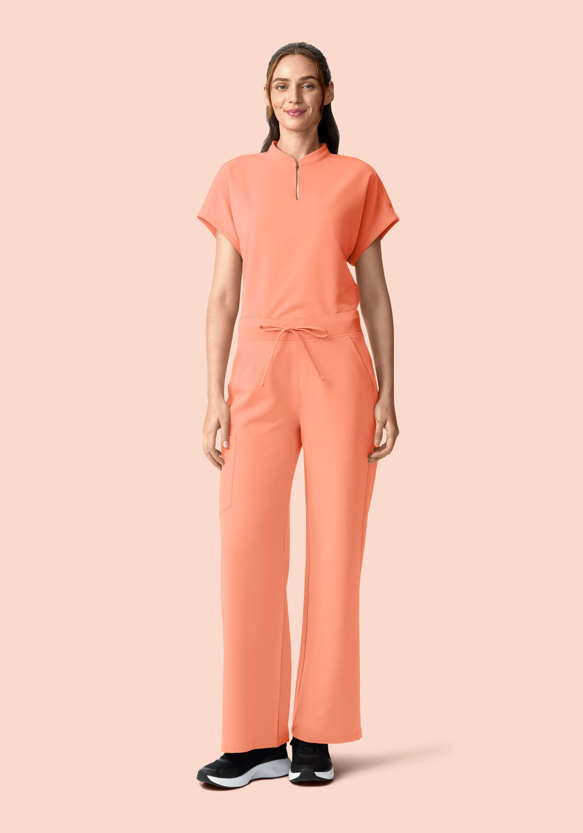 High Waisted Wide Leg Peach - Image 2