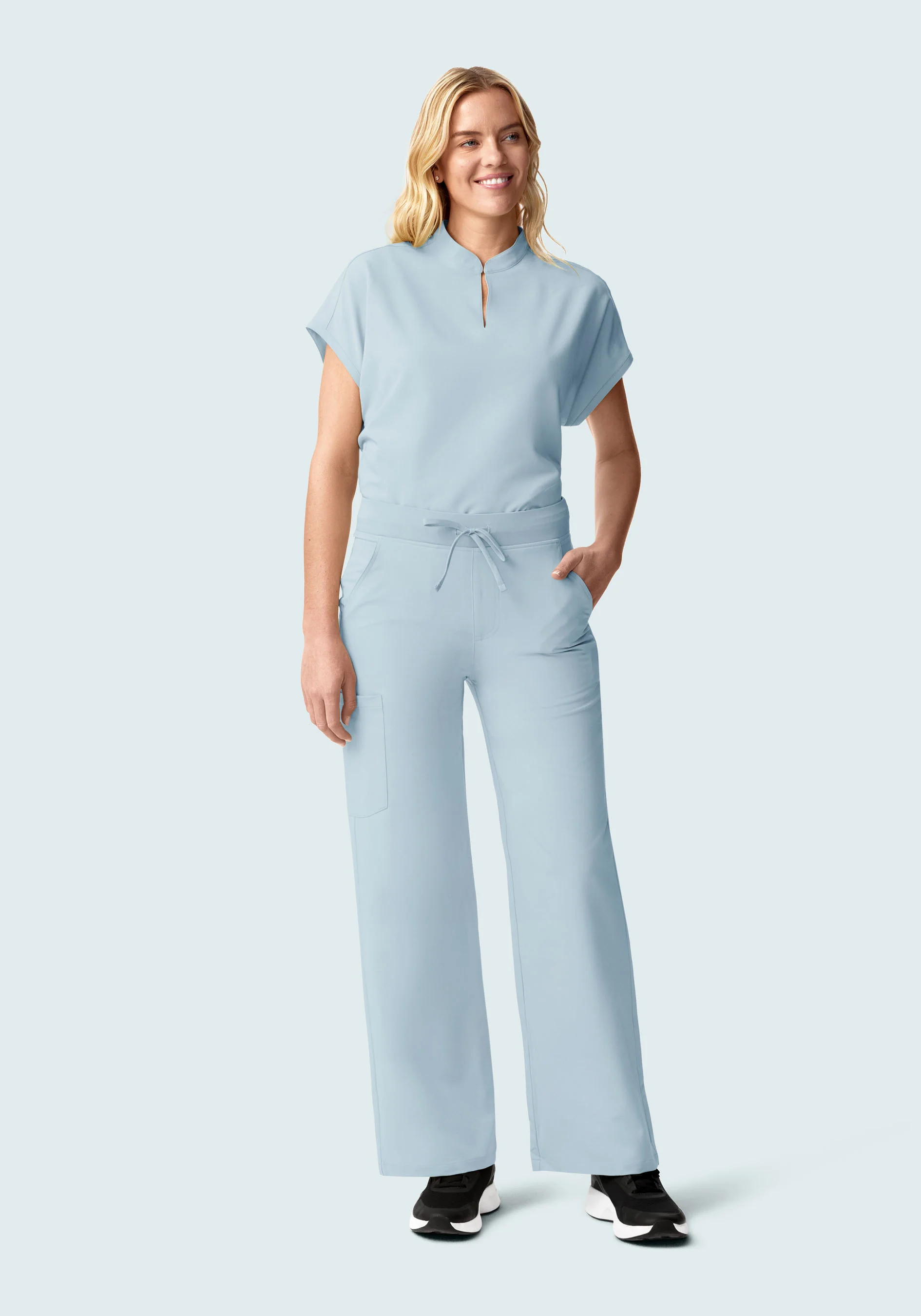 High Waisted Wide Leg Powder Blue - Image 5