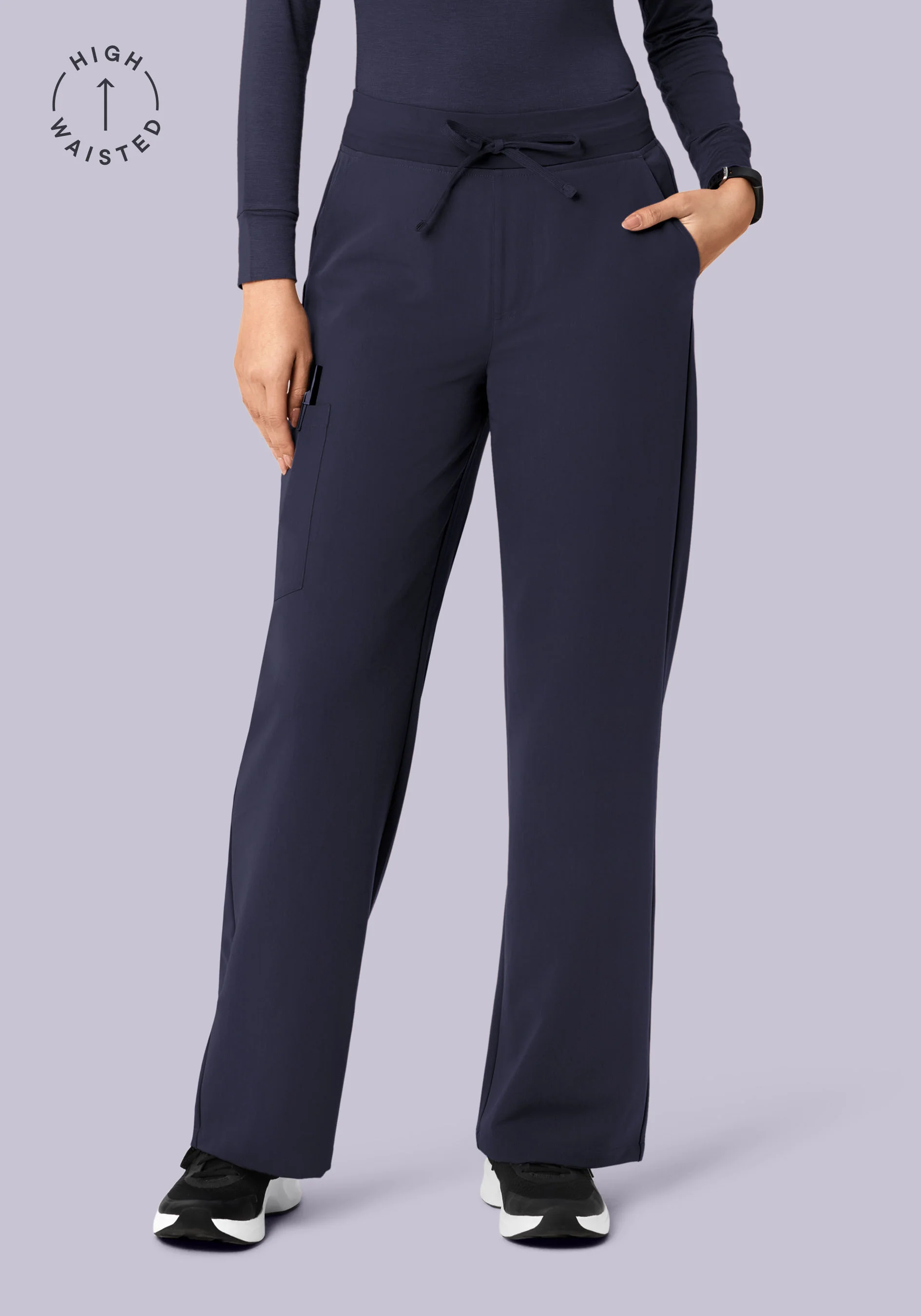 High Waisted Wide Leg Steel