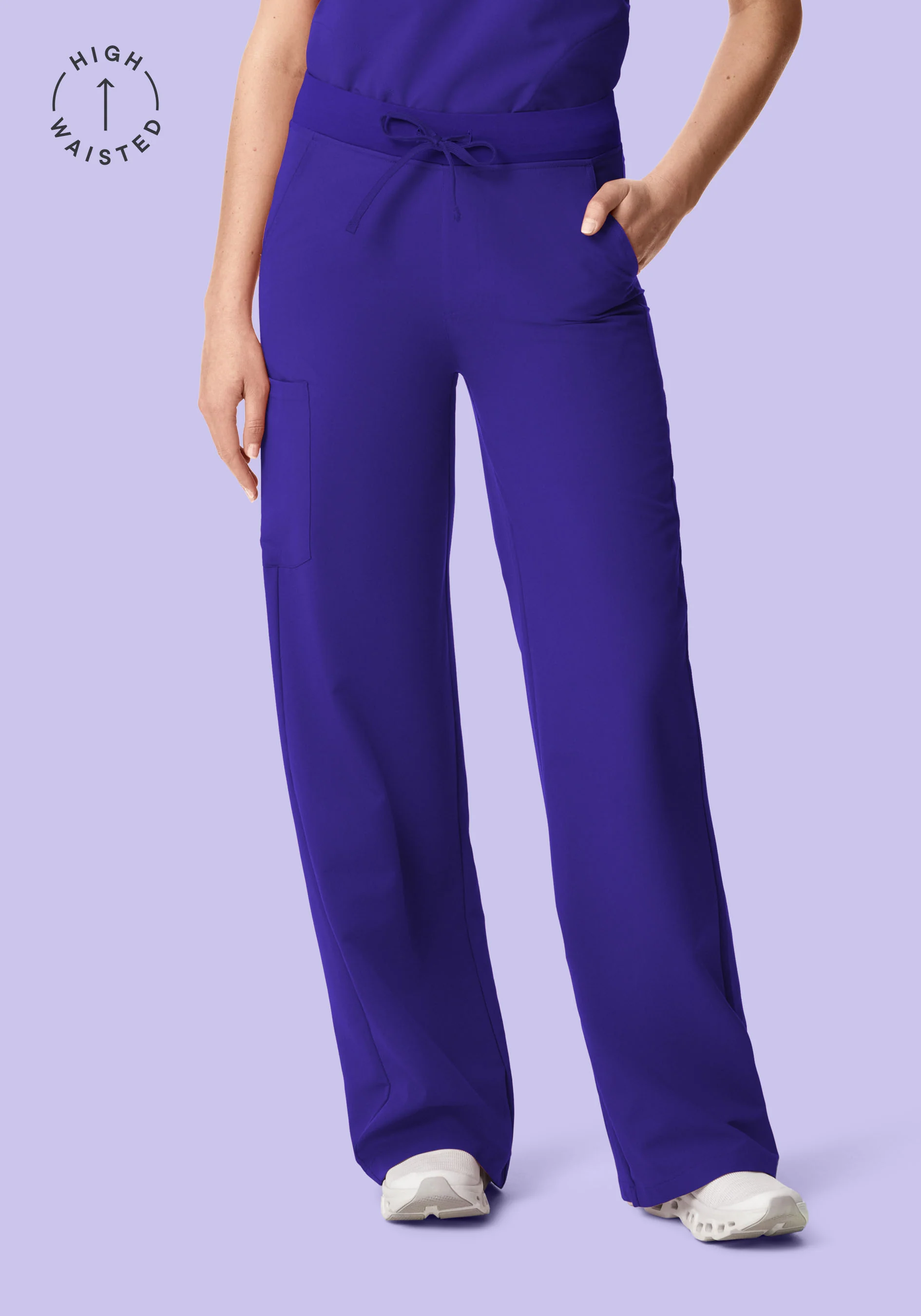 High Waisted Wide Leg True Grape