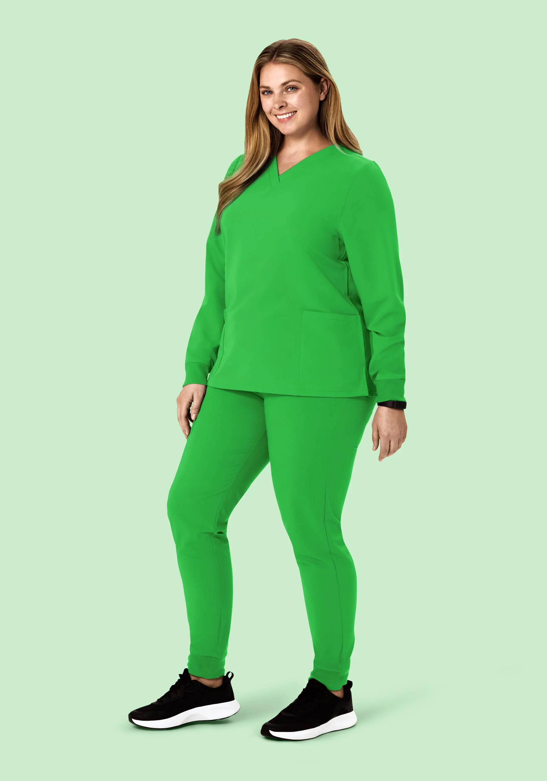 Long Sleeve 6 Pocket Top Kelly Green - Image 7