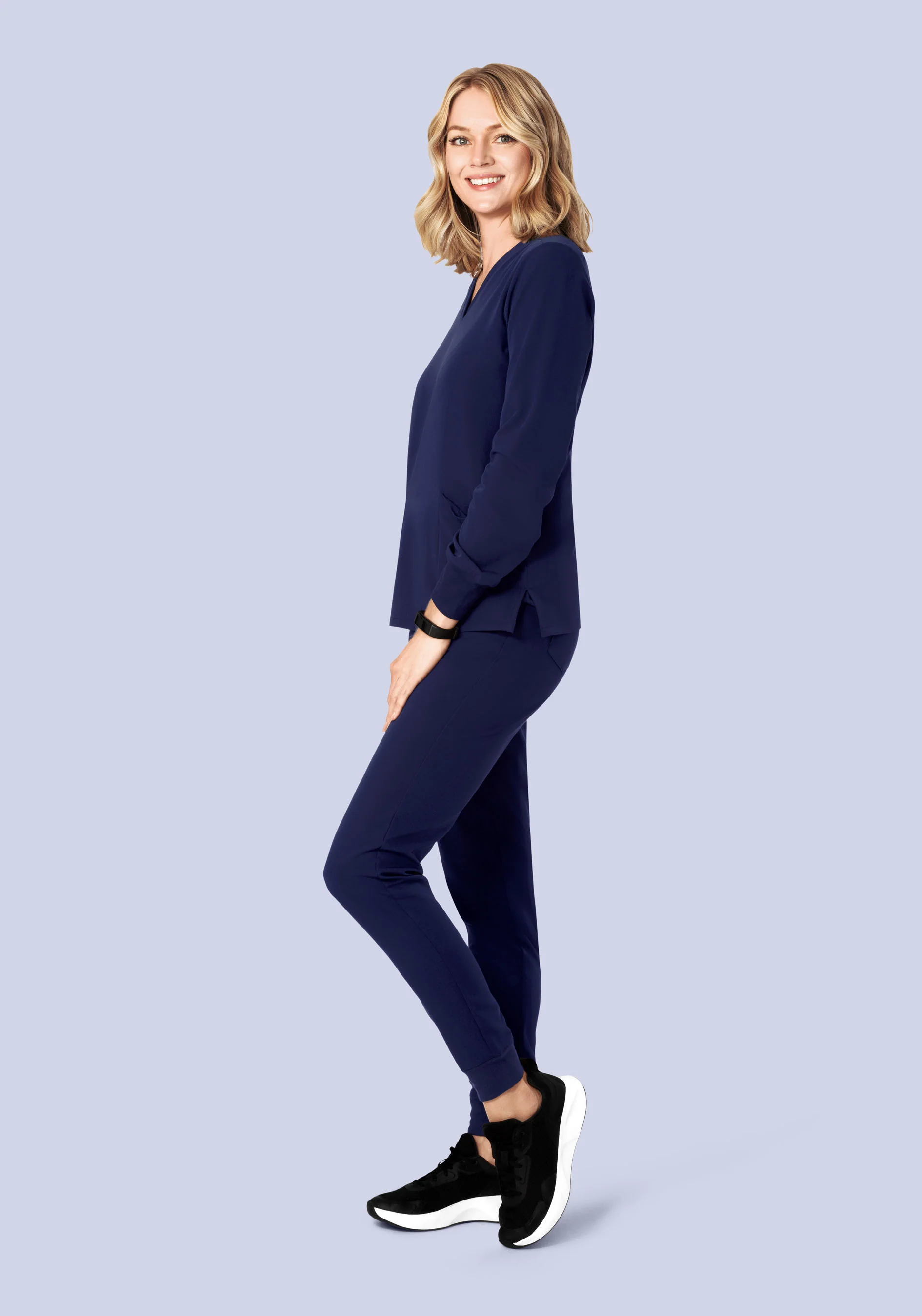 Long Sleeve 6 Pocket Top Navy - Image 11