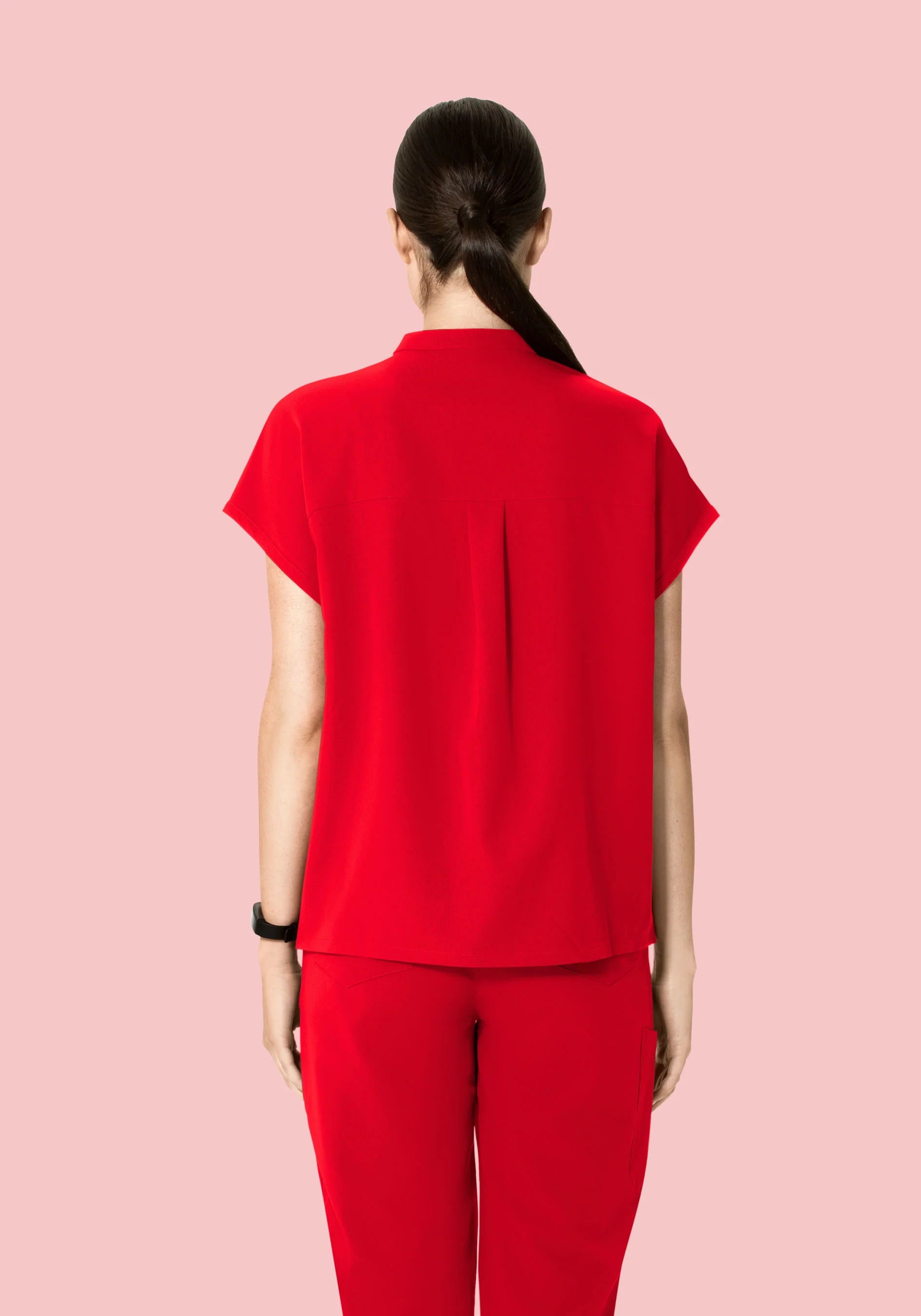 Mandarin Dolman Top Candy Red - Image 4