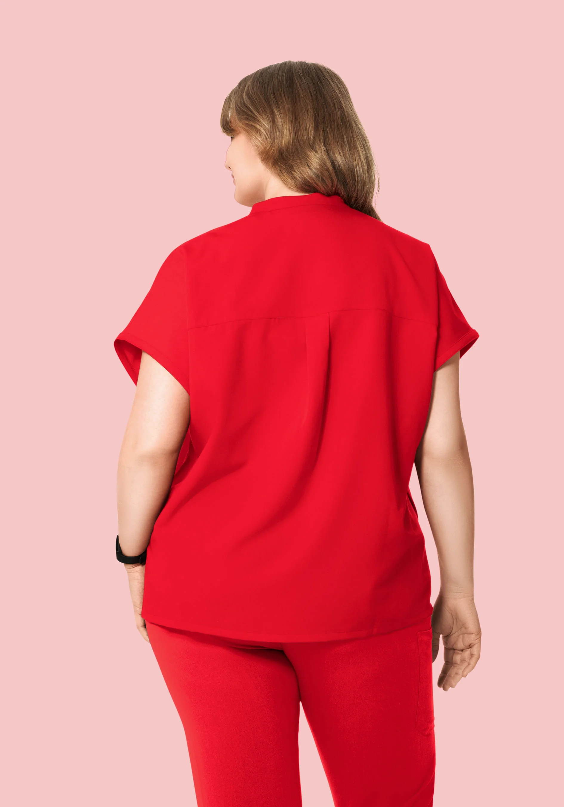 Mandarin Dolman Top Candy Red - Image 8