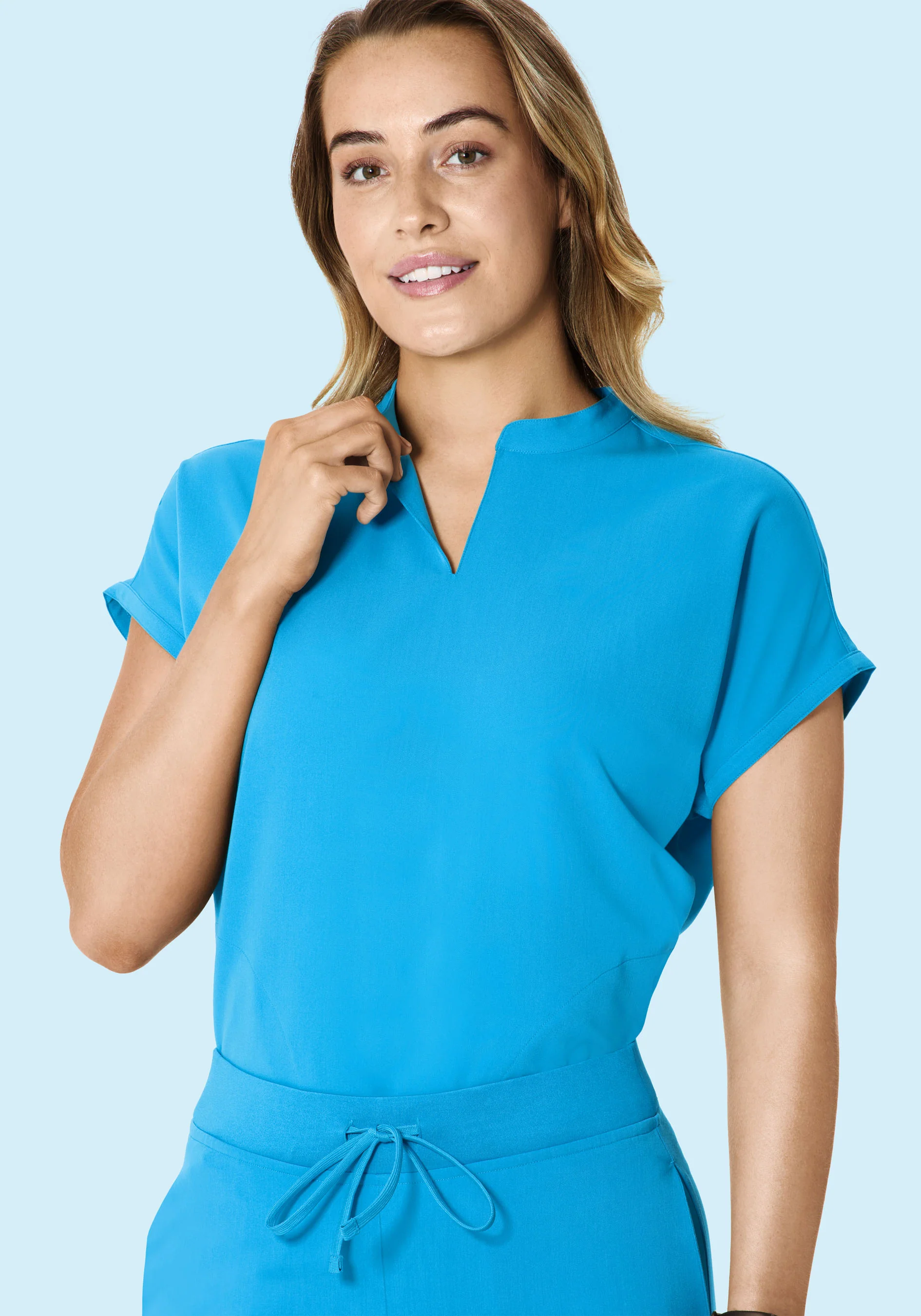 Mandarin Dolman Top Horizon Blue - Image 3
