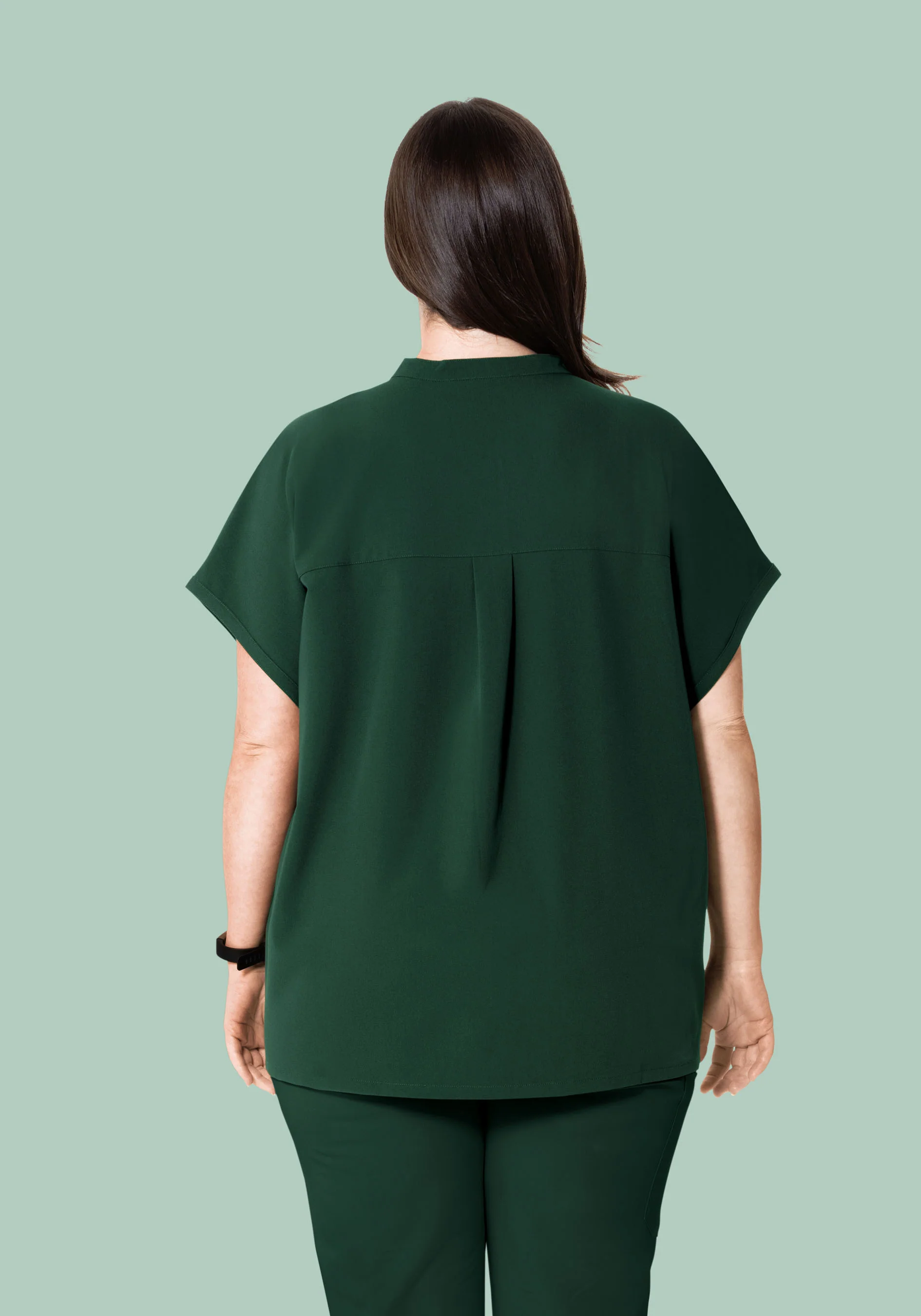 Mandarin Dolman Top Midnight Green - Image 8
