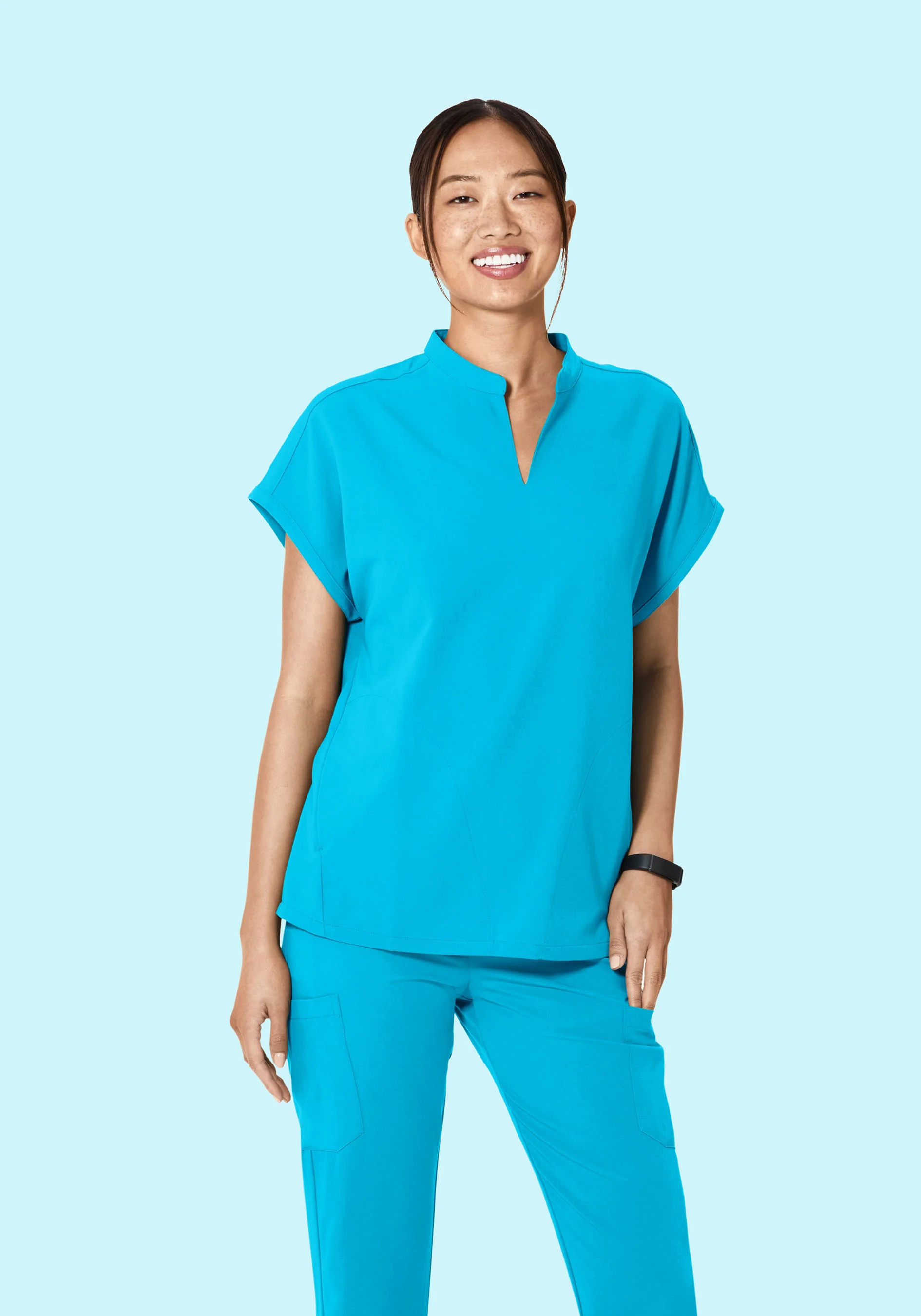 Mandarin Dolman Top Pacific Blue - Image 2