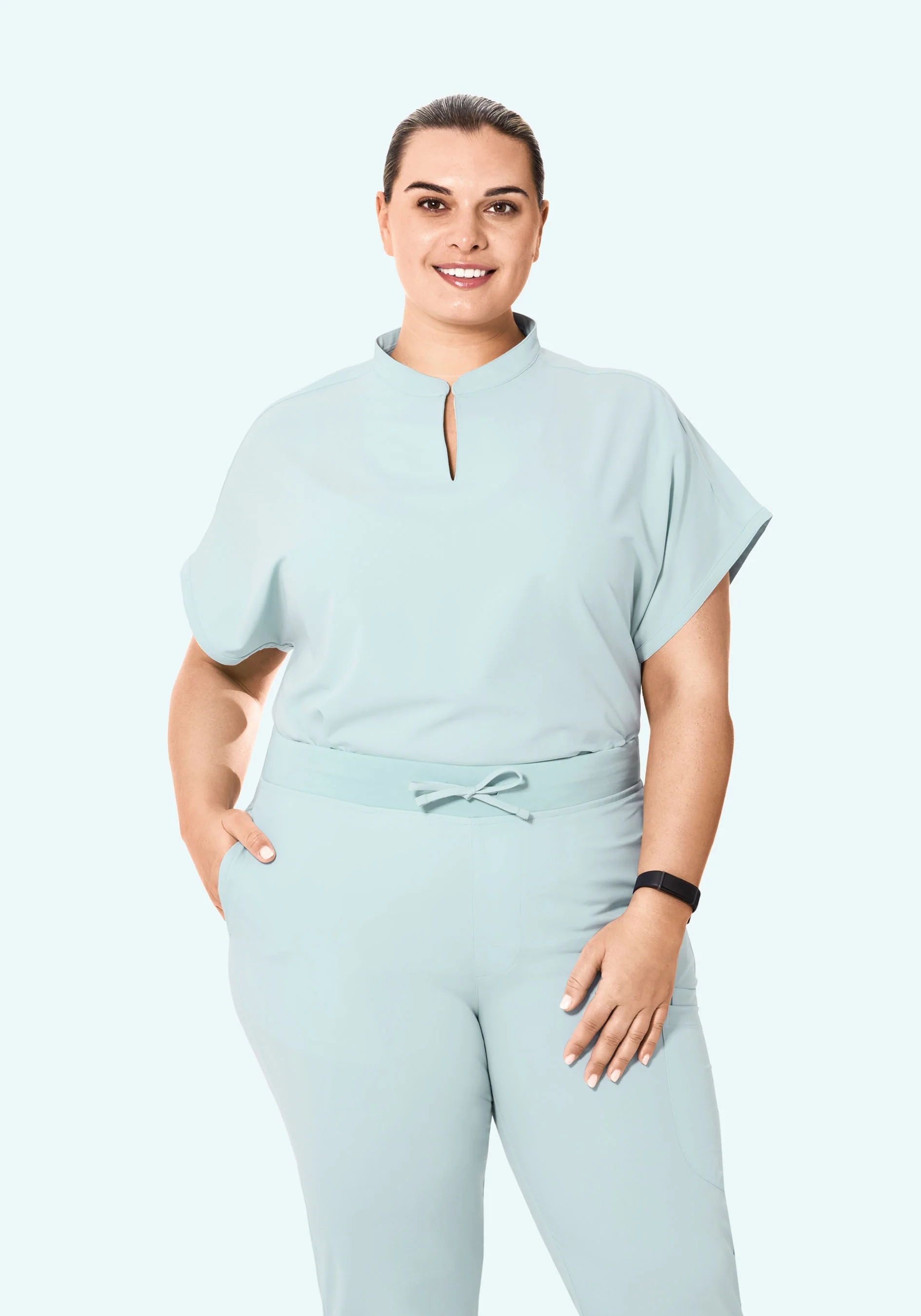 Mandarin Dolman Top Sky - Image 6