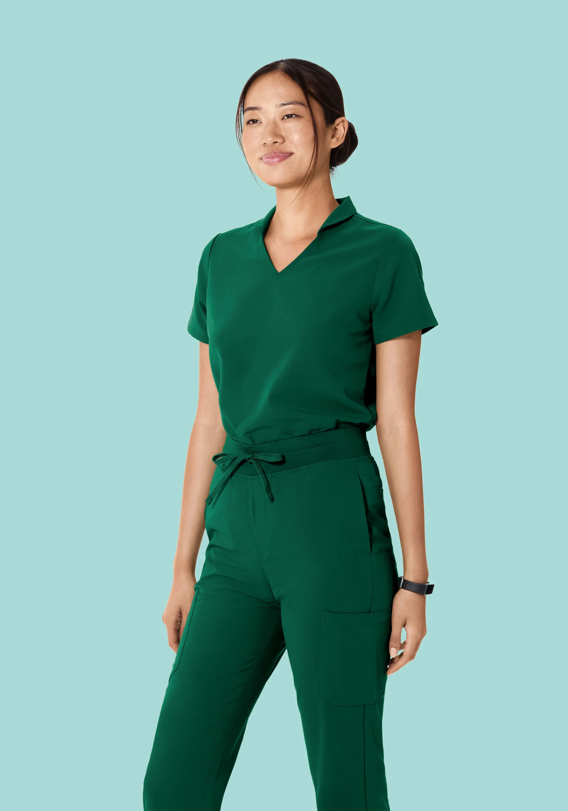 Multi Wear Collar Top Hunter Green - Image 2