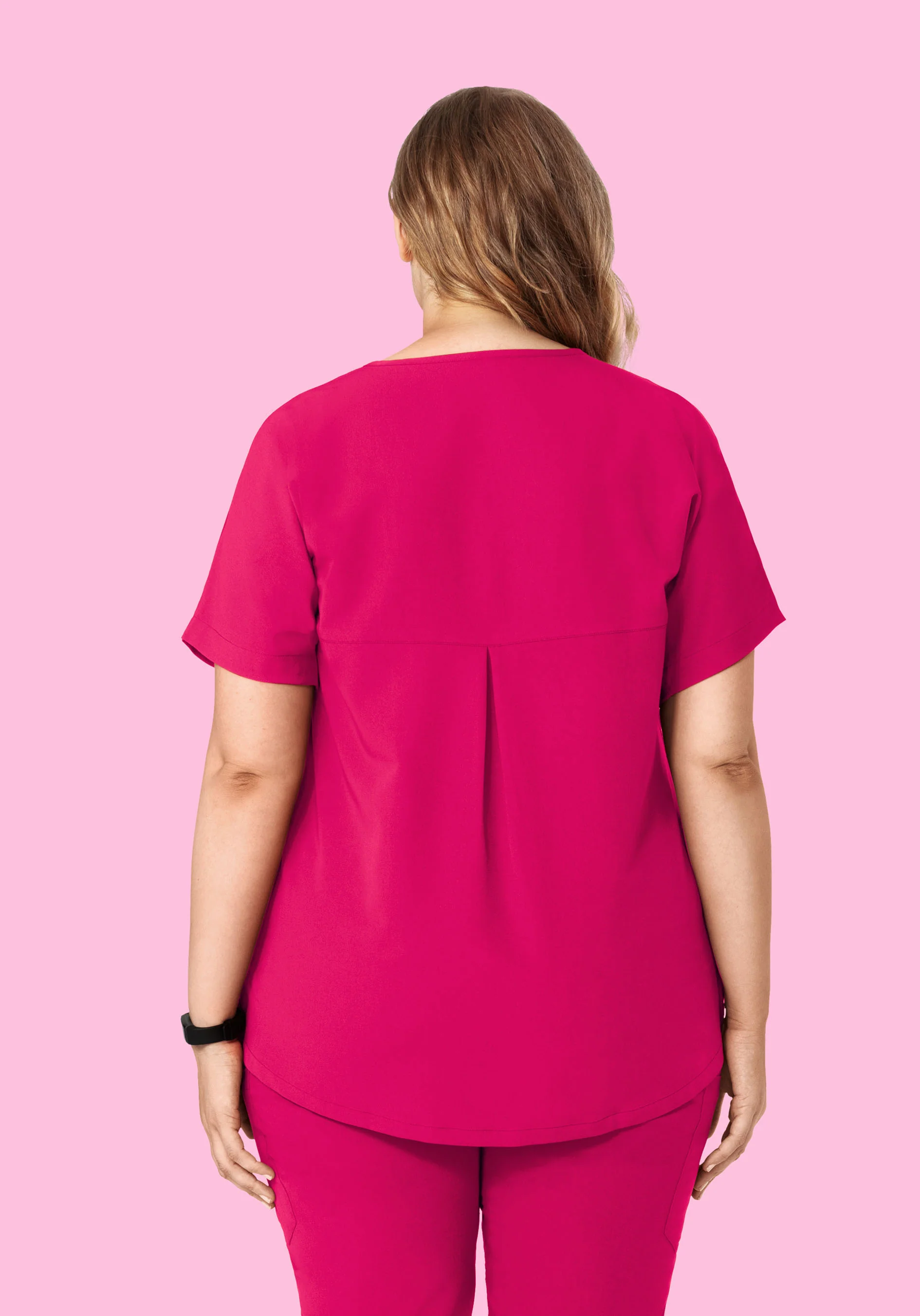 Oversized V Neck Top Raspberry - Image 11