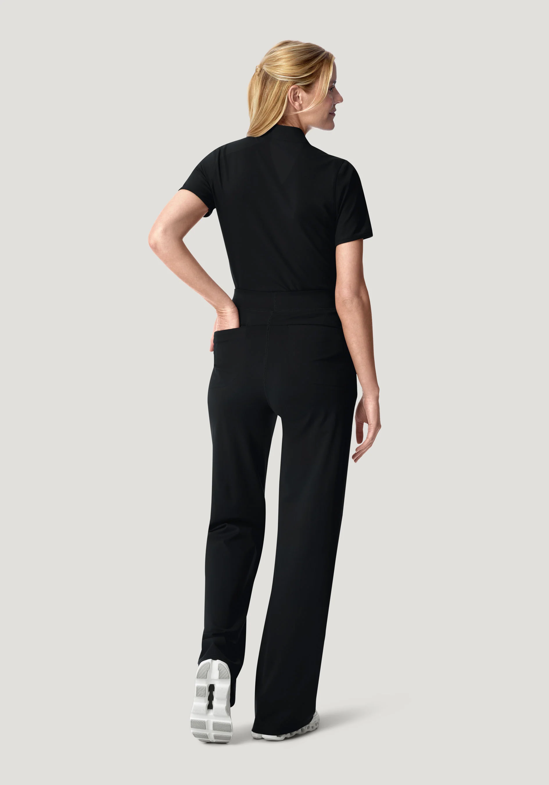 Soft Stretch High Waisted Wide Leg Black - Image 3